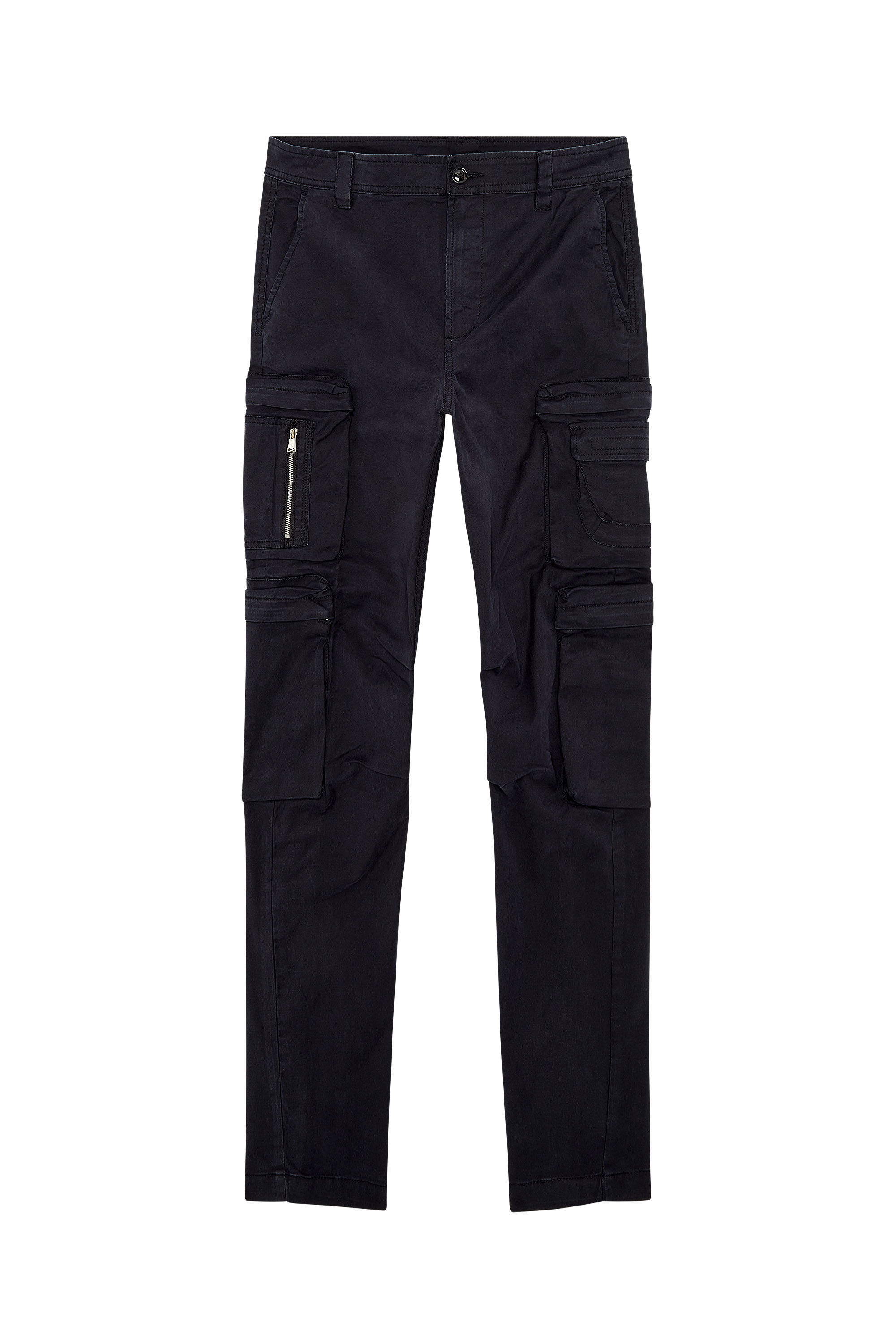 Men's Cargo pants with zip pocket | Black | Diesel