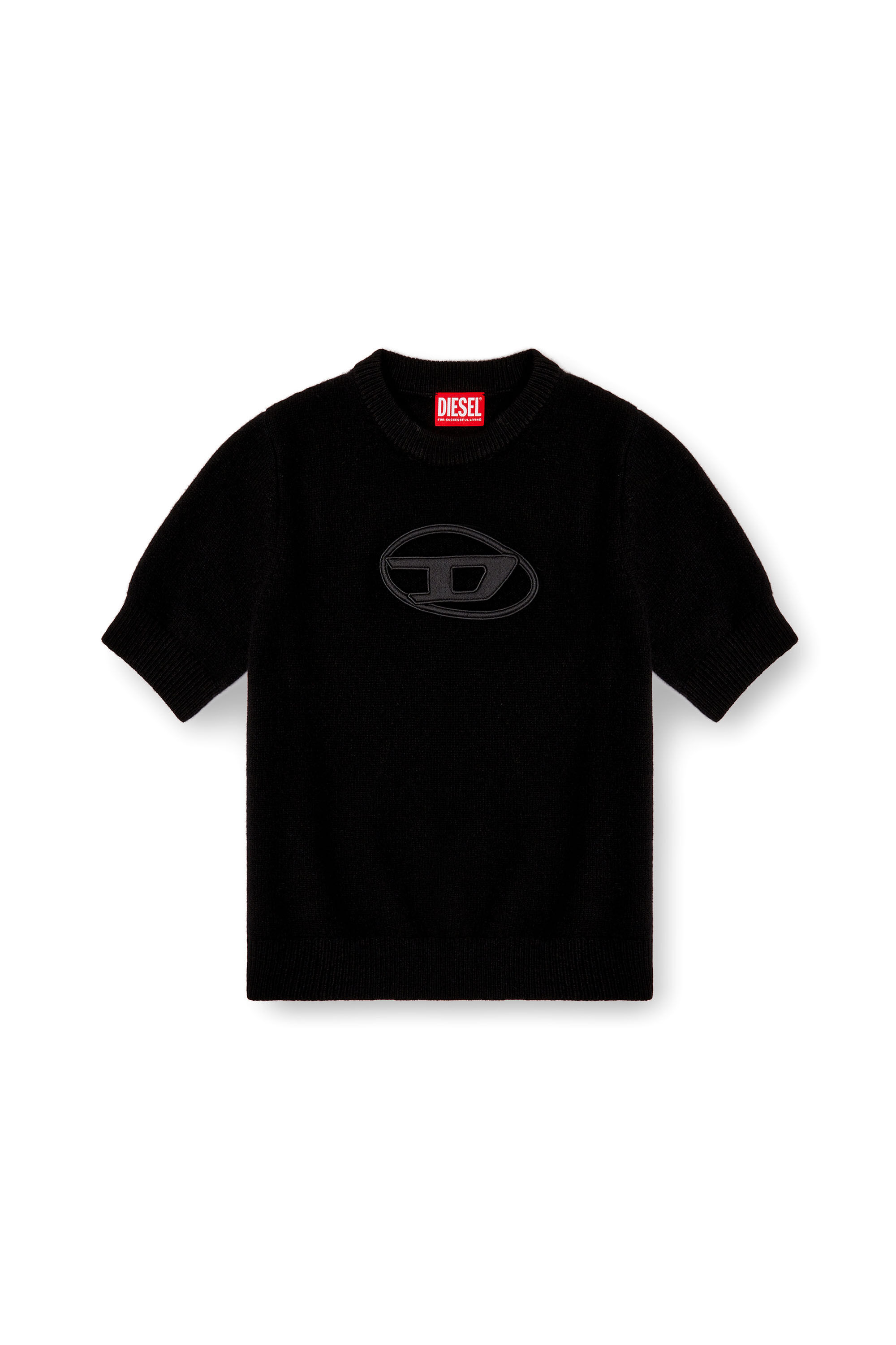 Women's Short-sleeve jumper in cashmere blend | Black | Diesel