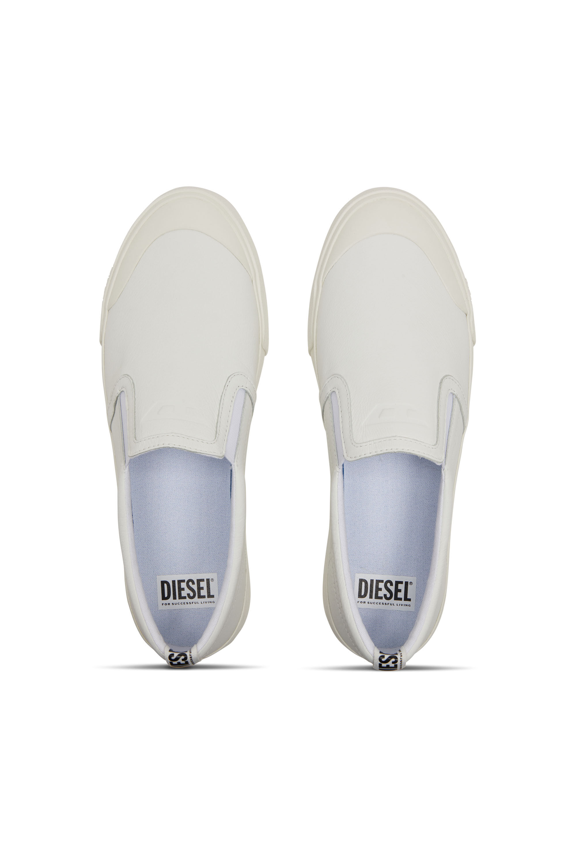Diesel - S-ATHOS SLIP ON, Man's S-Athos-Slip-on sneakers in plain leather in White - 4