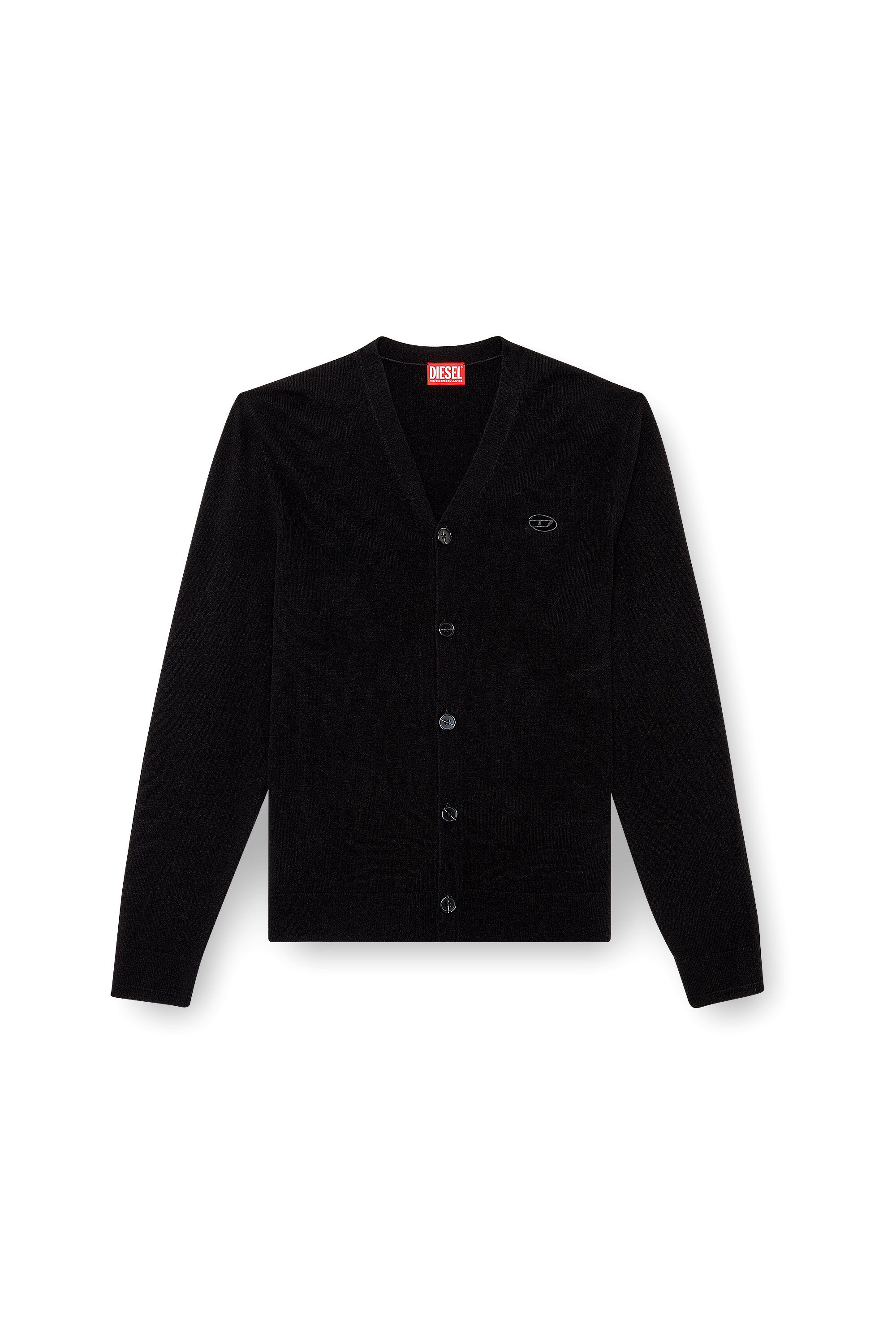 Men's Wool and cashmere cardigan | Black | Diesel
