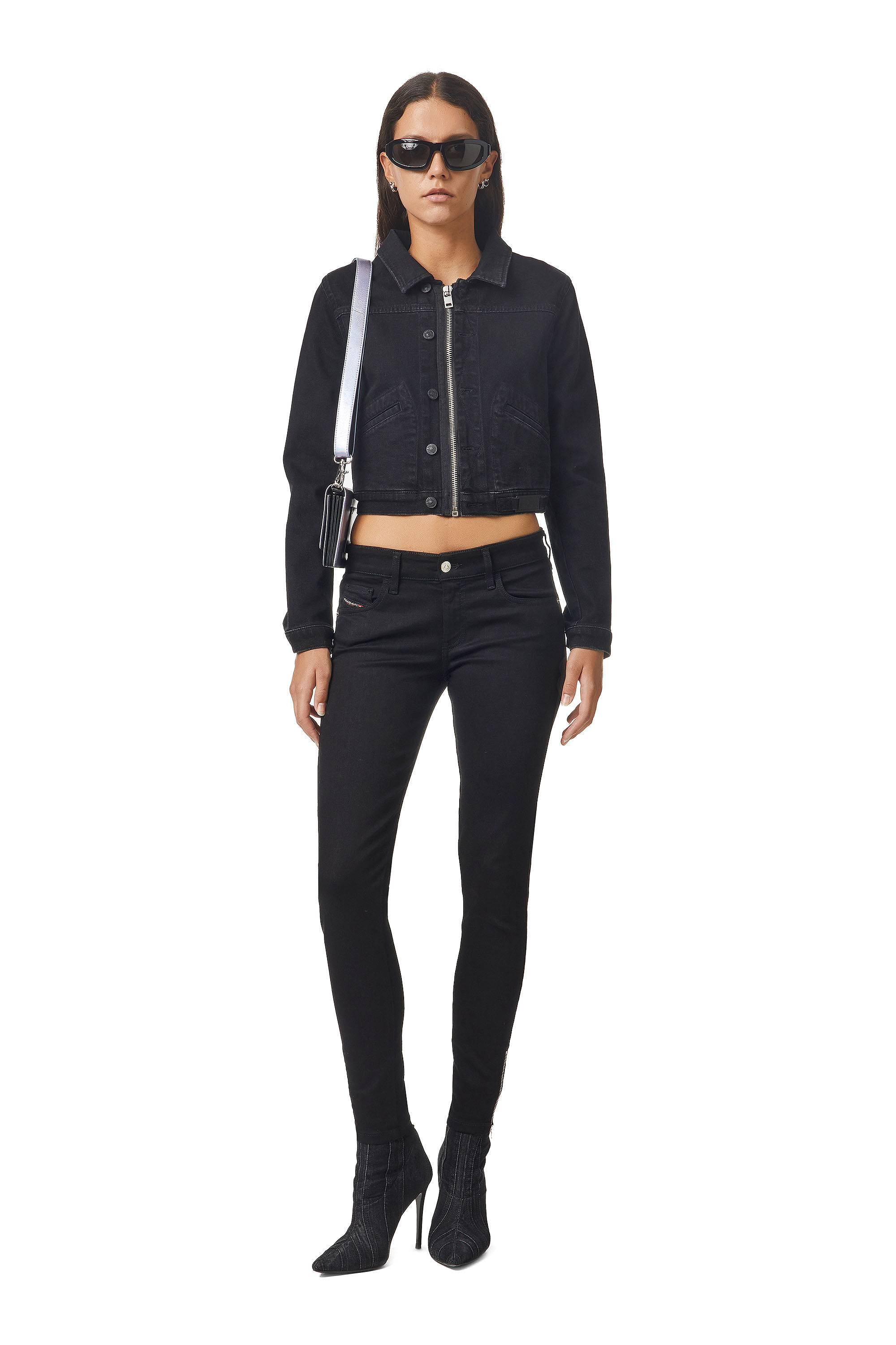 SLANDY-LOW-ZIP Woman: Super skinny Black/Dark grey Jeans | Diesel.com