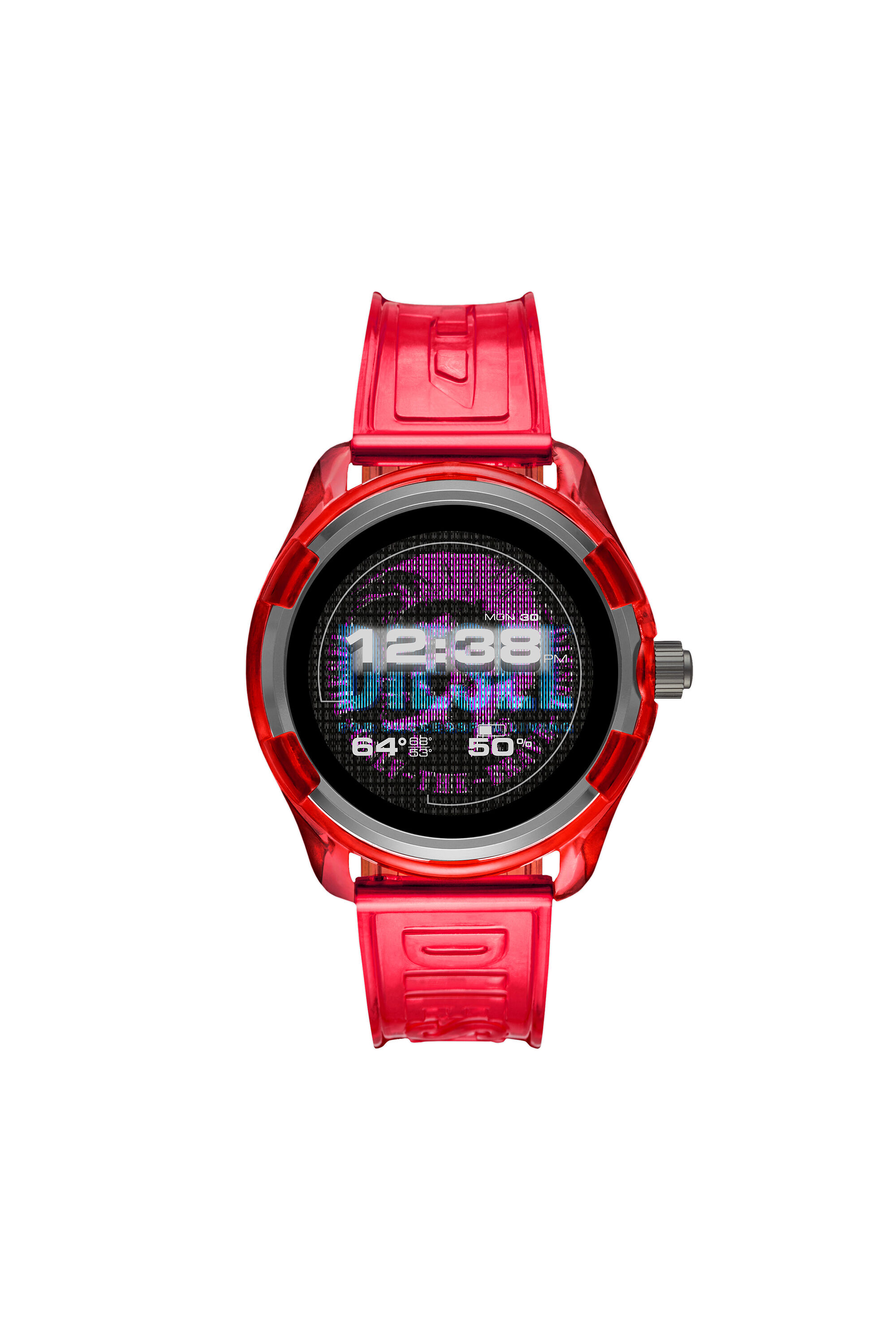Men s Diesel On Fadelite Smartwatch Red Transparent Diesel
