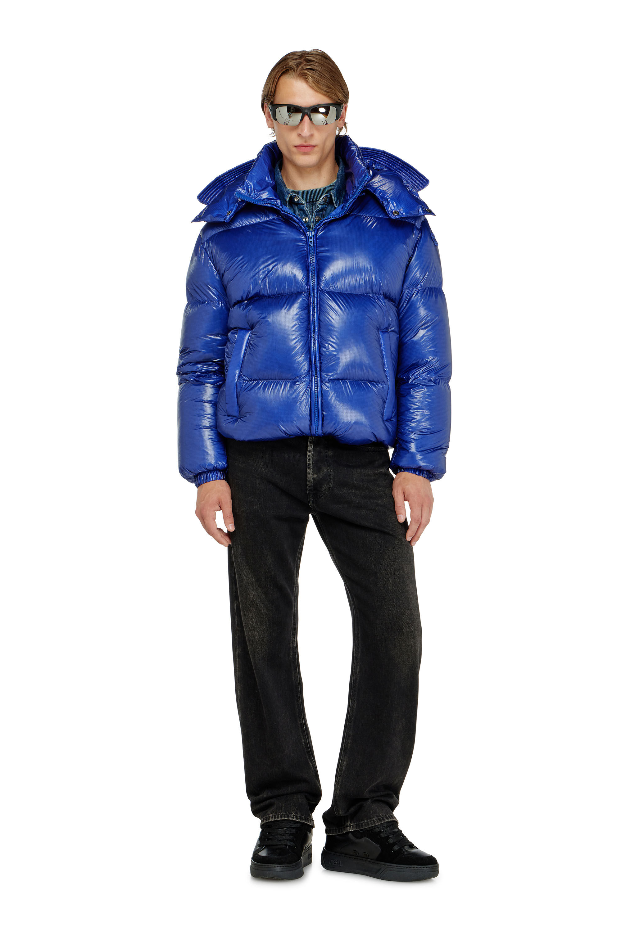 Diesel - W-ROLFYS-WRD-BKCP, Man's Down puffer jacket with detachable hood in null - 5