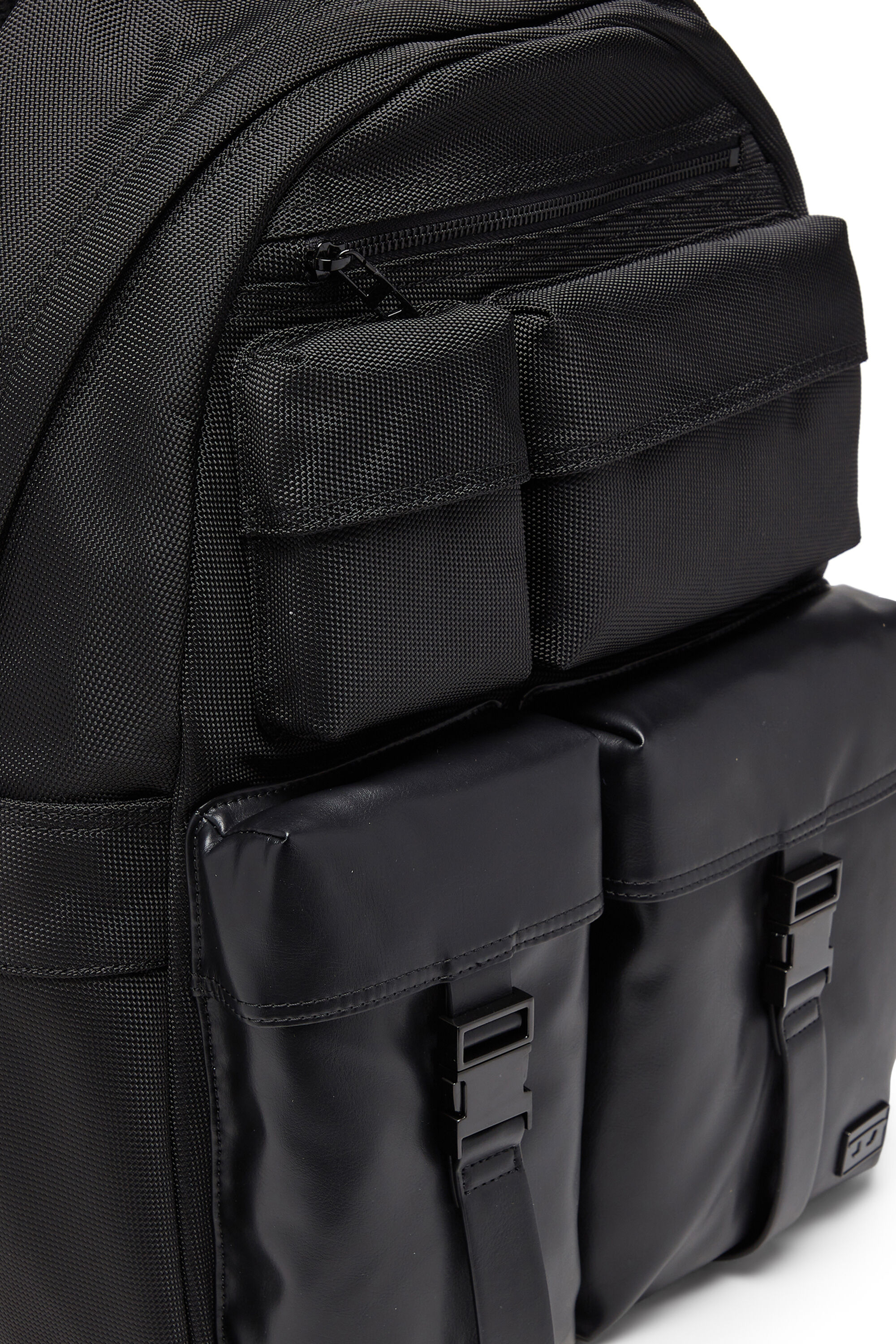 Diesel - MULTI-PKTS BACKPACK X, Unisex's Multi-Pkts - Backpack in nylon with front pockets in Black - 5