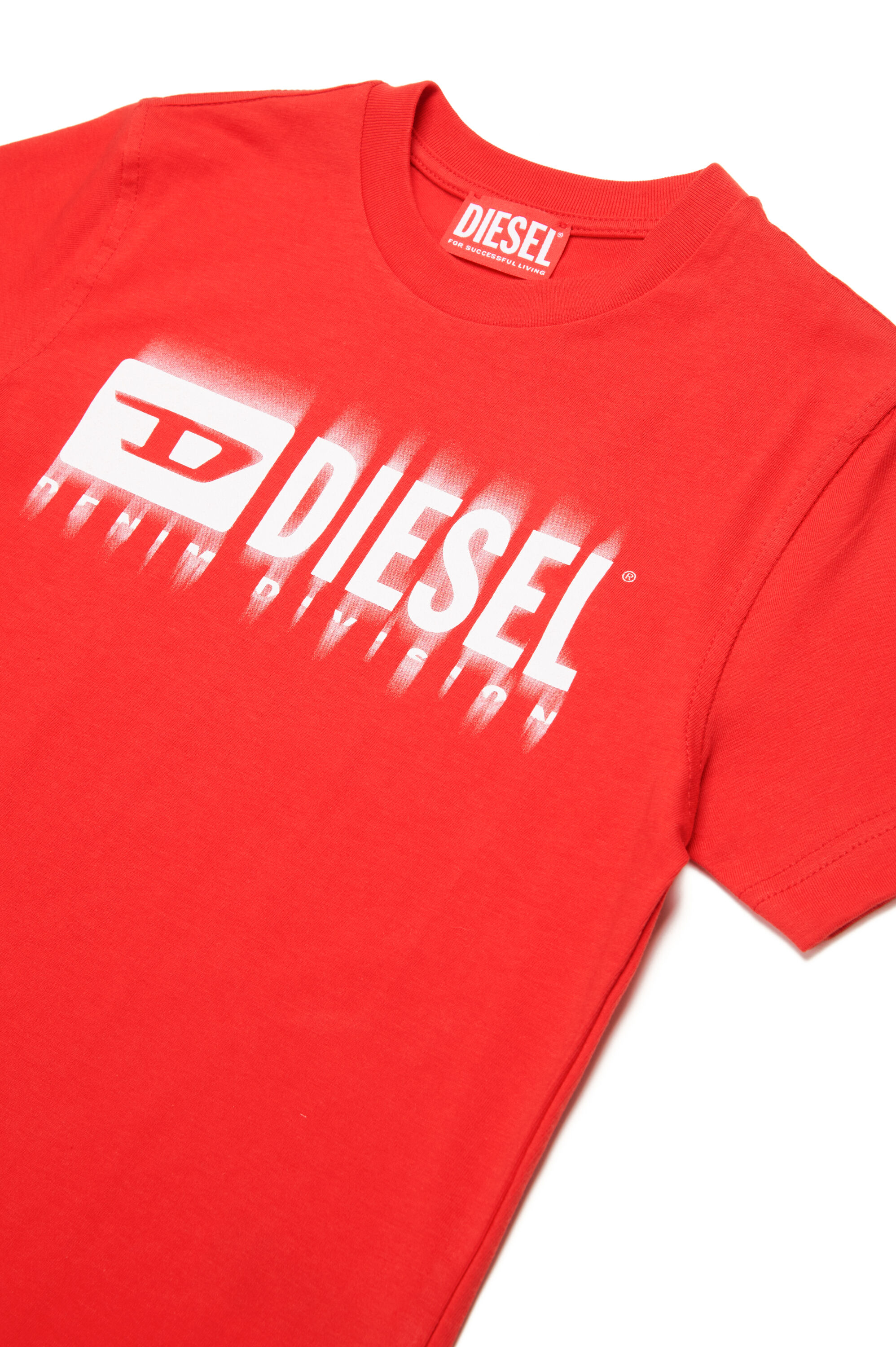 Diesel - TDIEGORL6, Man's T-shirt with smudged logo in Red - 3