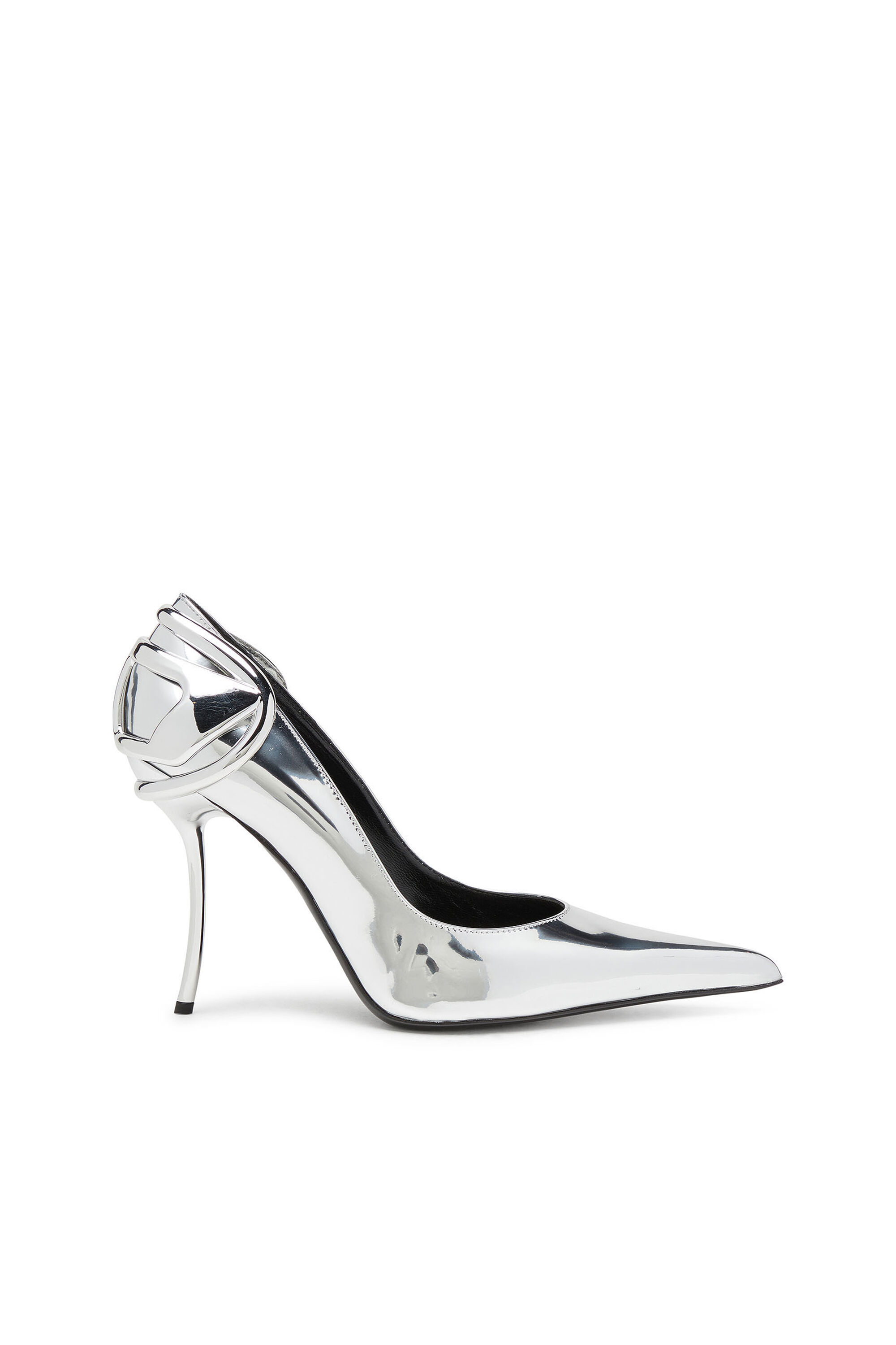 Women s D Ten Half Metallic pumps with curved heel Silver Diesel