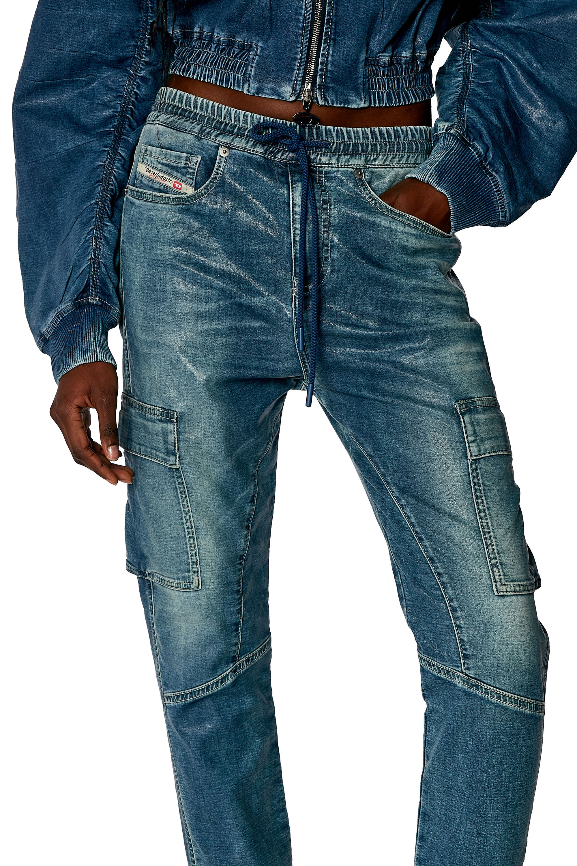 Slim Cargo Pants, Medium blue