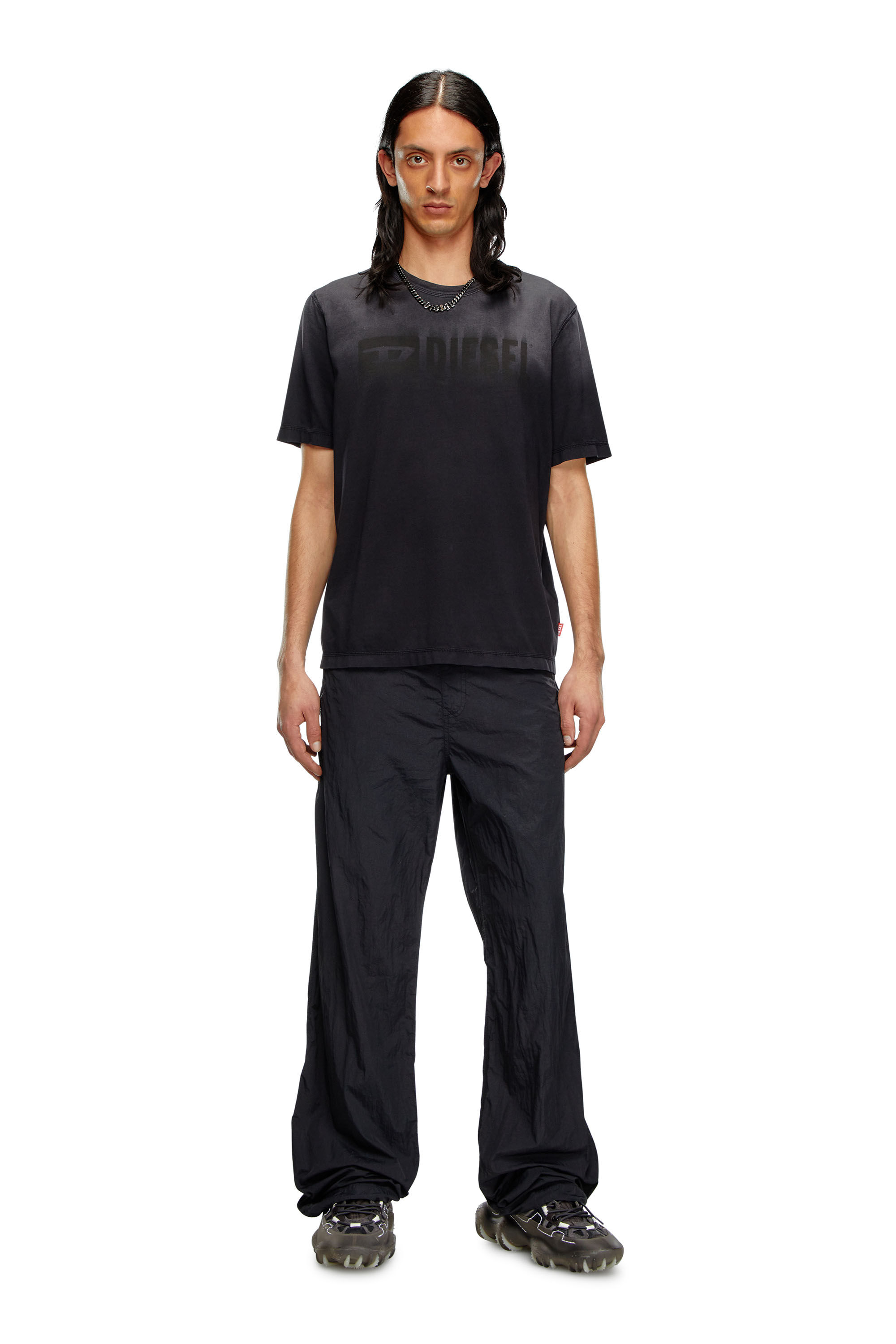 Men's T-shirt with sun-faded treatment | Black | Diesel