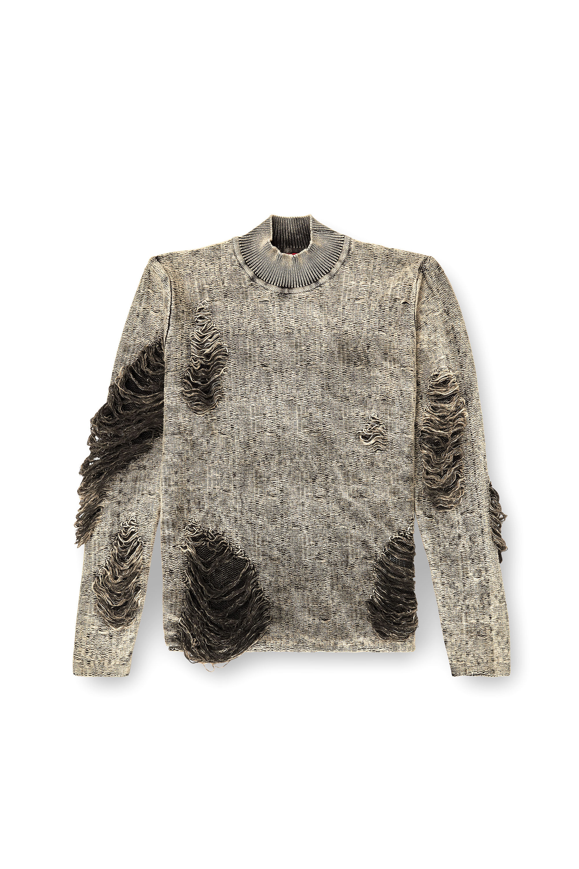 Diesel - K-FJORDI, Man's Destroyed jumper with floating yarns in Grey - 6