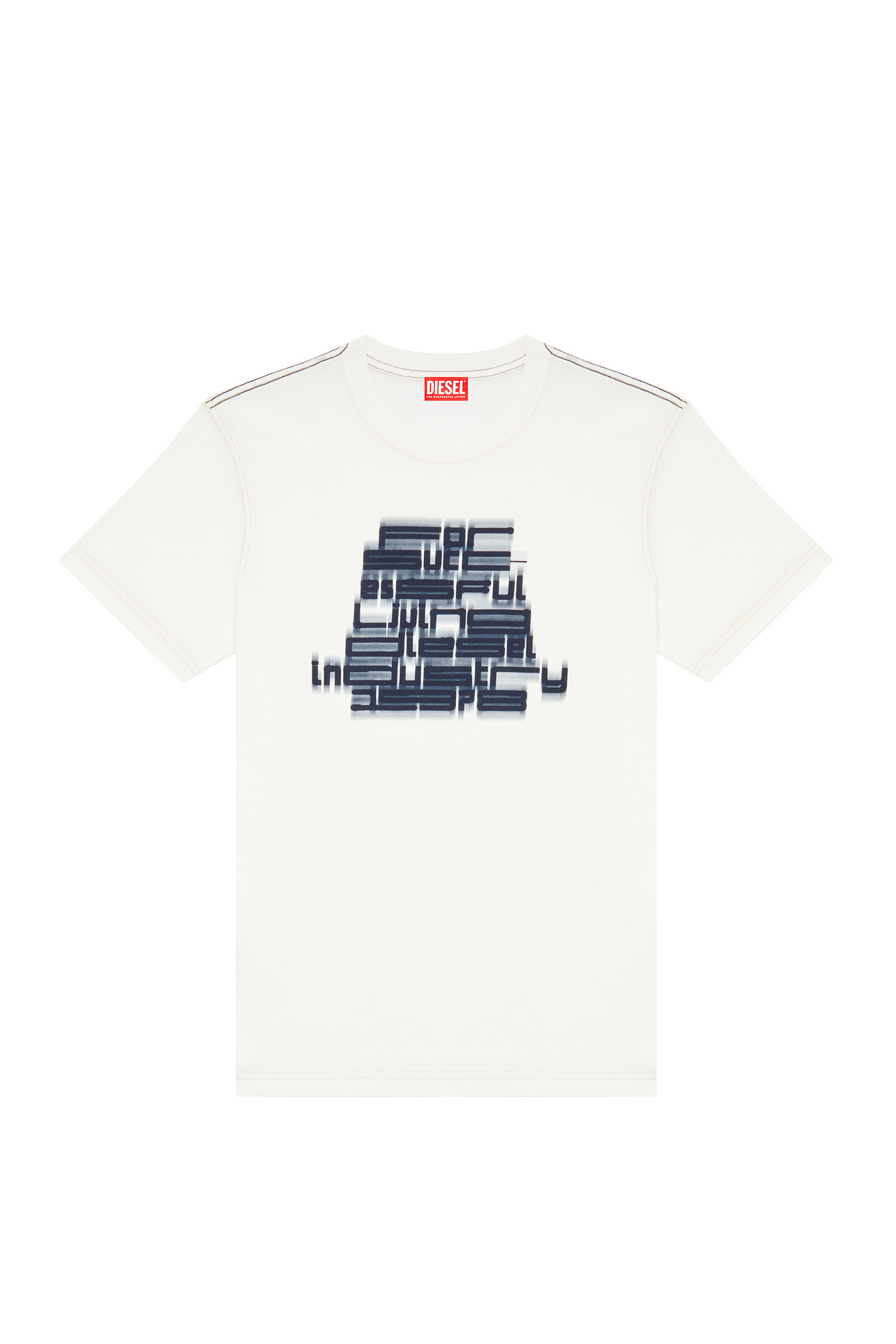 Diesel - T-DIEGOR-N1, Man's T-shirt with blurry For Successful Living print in White - 2