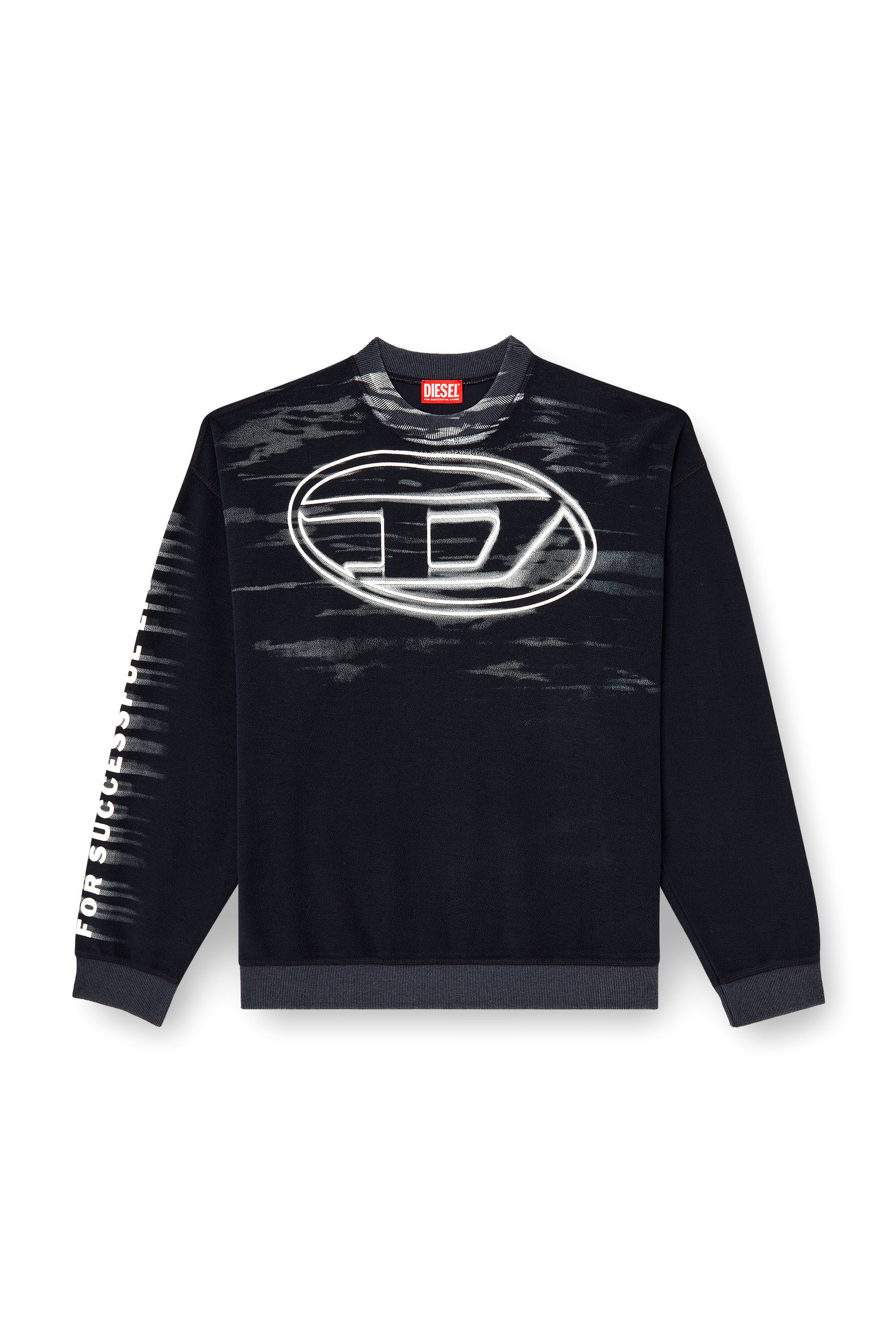 Men's Cotton sweatshirt with Oval D print | Blue | Diesel