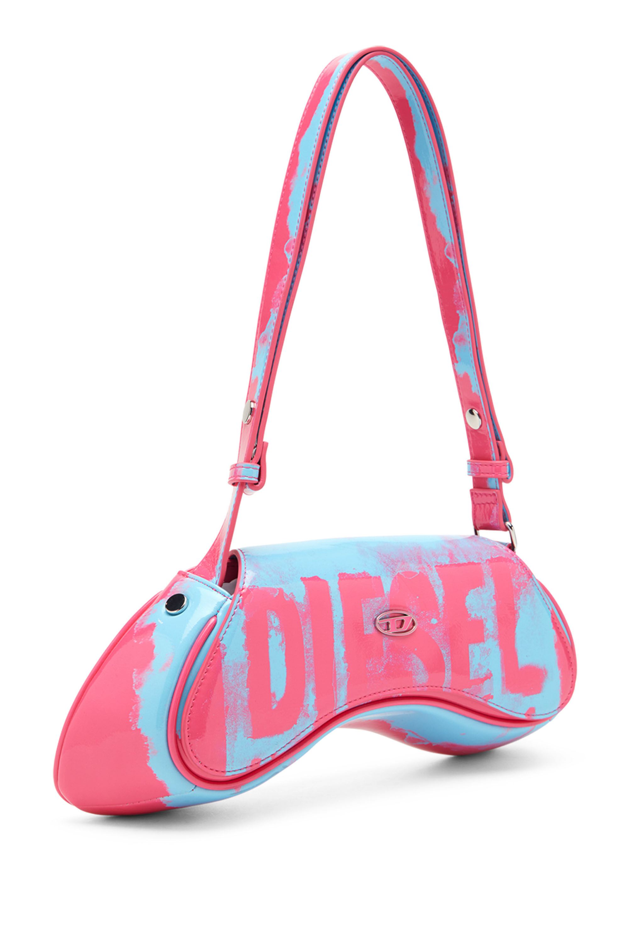 Women's Play-Shoulder bag in printed glossy PU | Multicolor | Diesel