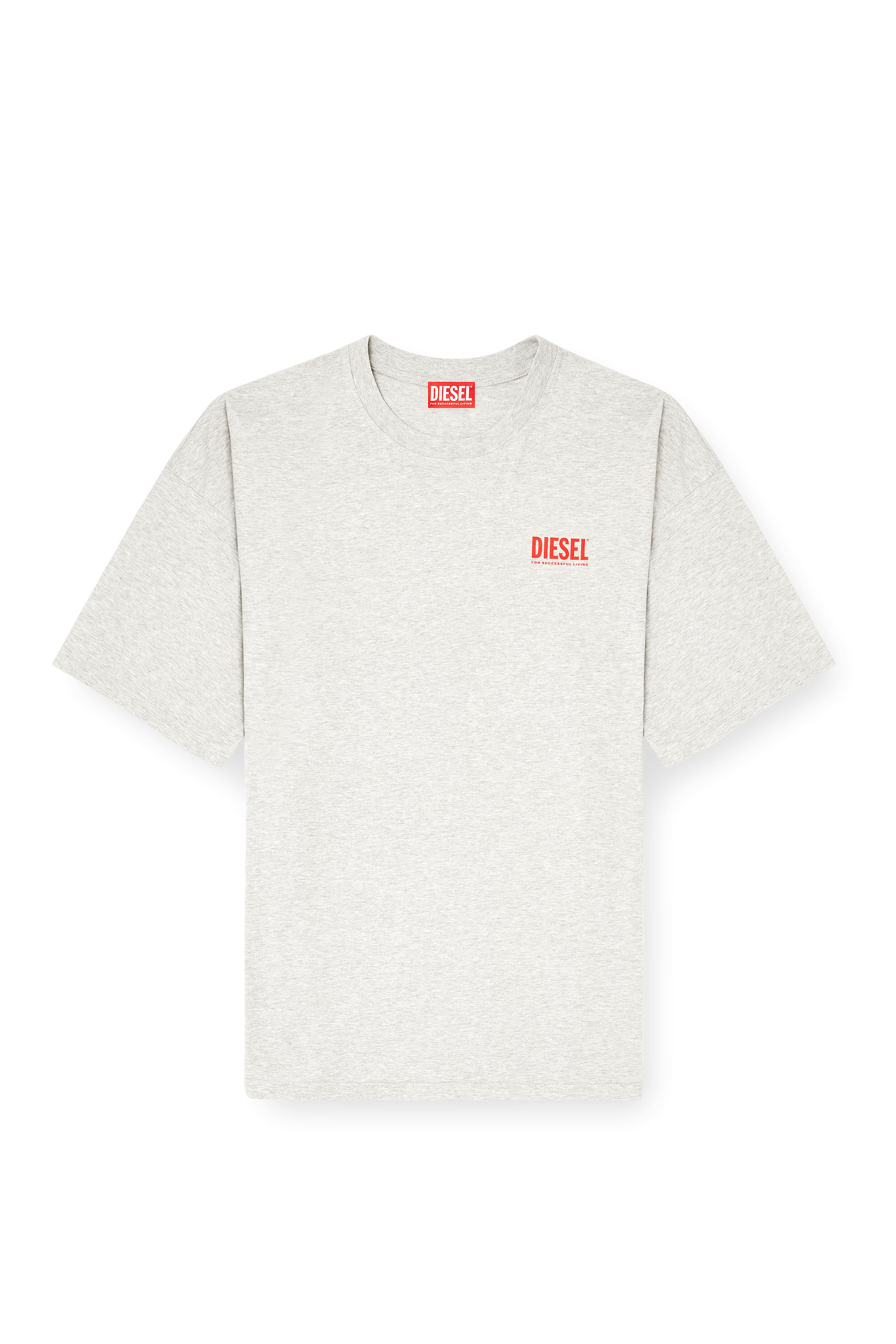 Diesel - T-BOXT-BISK, Man's Cotton T-shirt with Diesel Biscotto print in Light Grey - 4