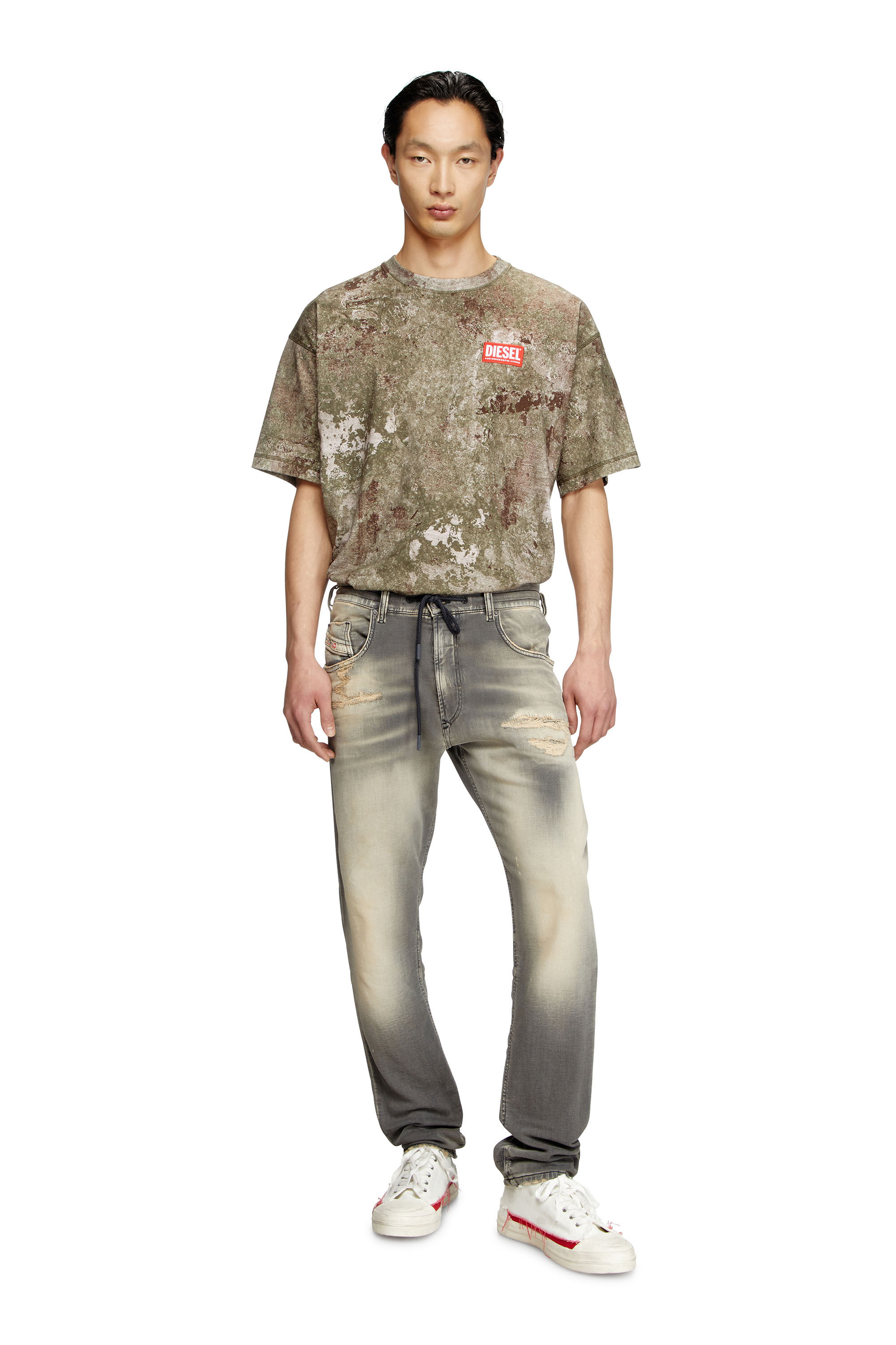 Diesel - Man's Regular 2032 D-Krooley Joggjeans® 068PF, Light Grey - 1