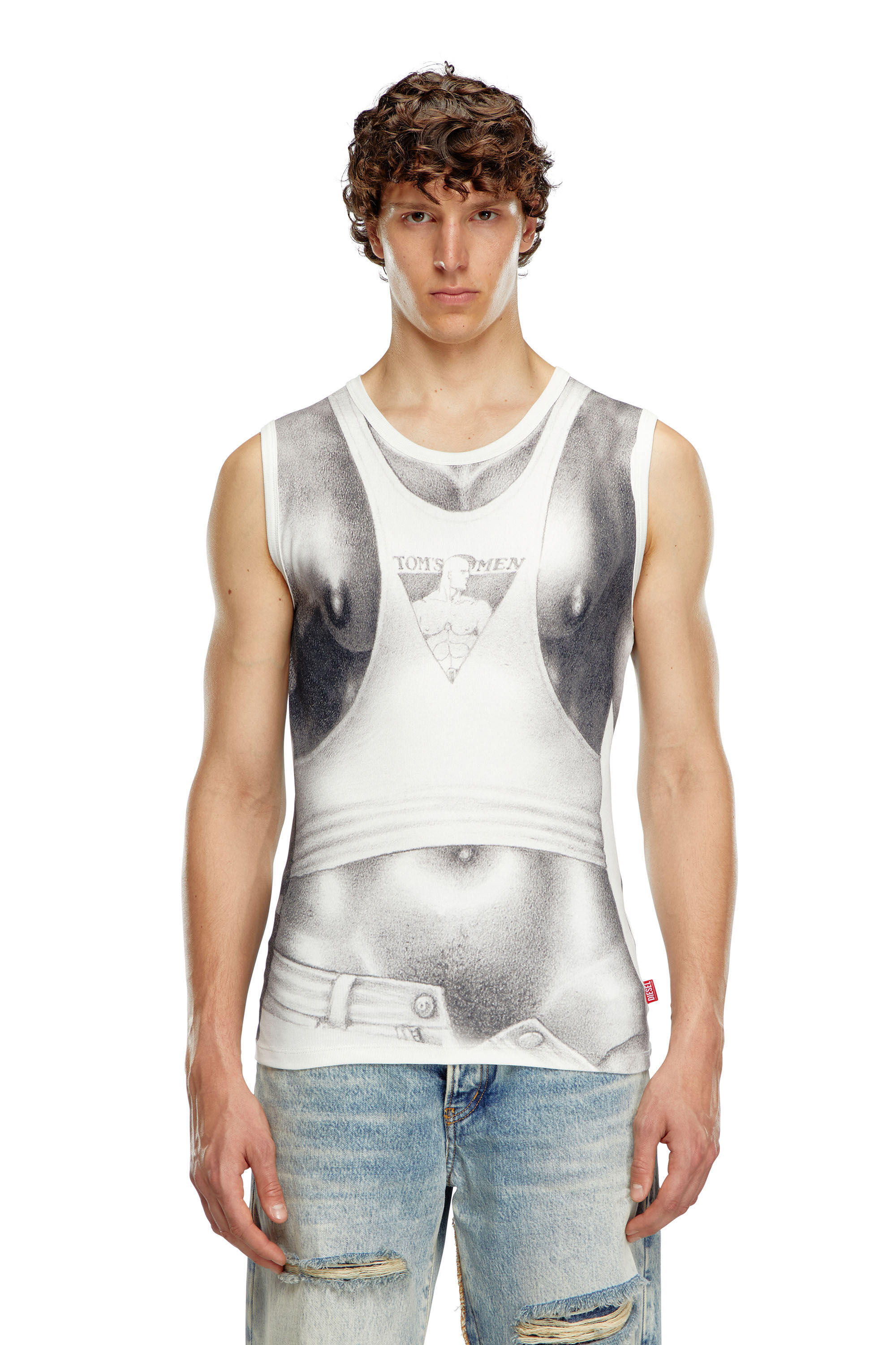 【送料無料（一部地域を除く）】 Tank Women's top Diesel | White | print all-over with トップス