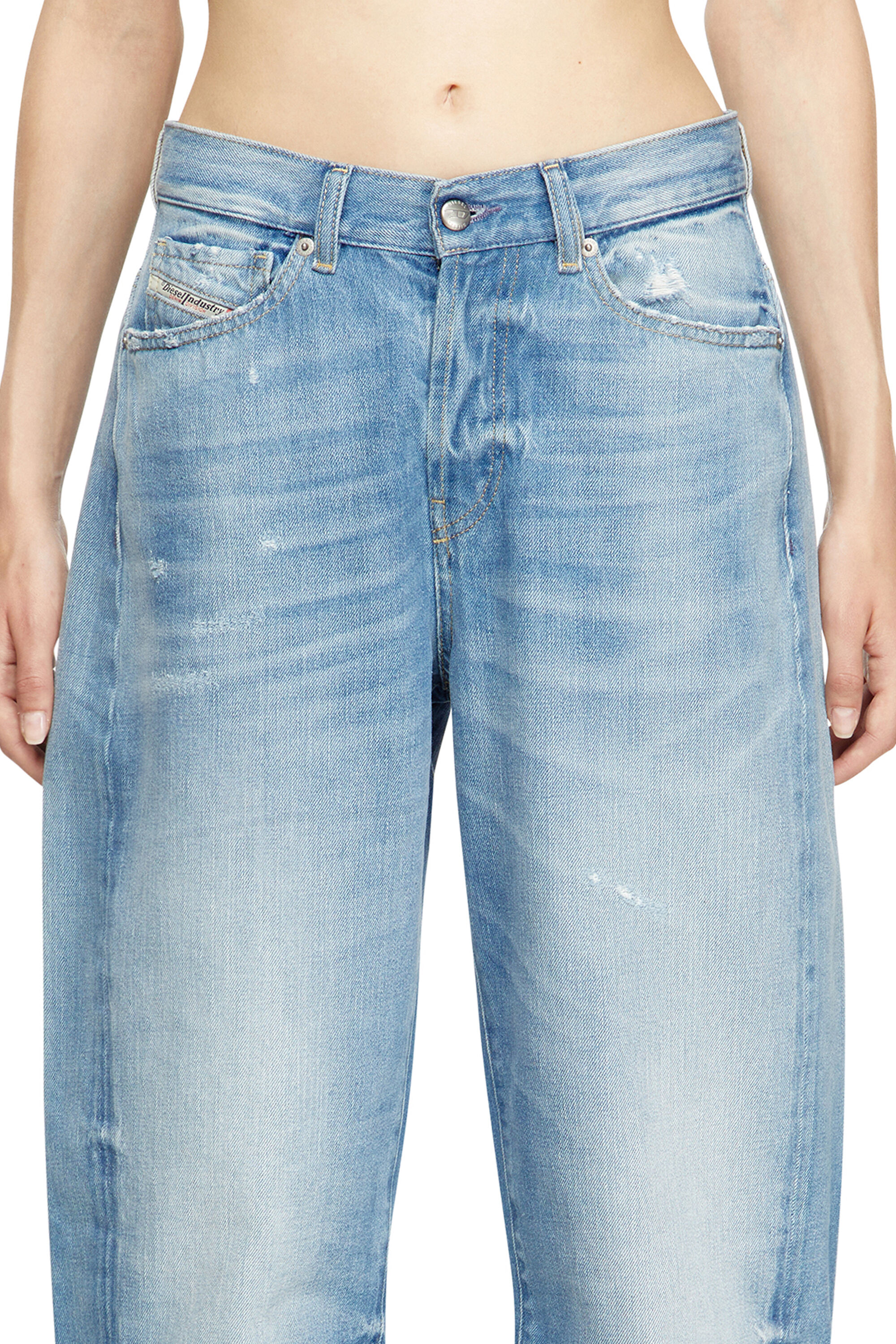 GQ602◇JELADO : 24ss 391SB Overall ◇XXL Men's Long-sleeve T-shirt with flocked logo | Brown | Diesel