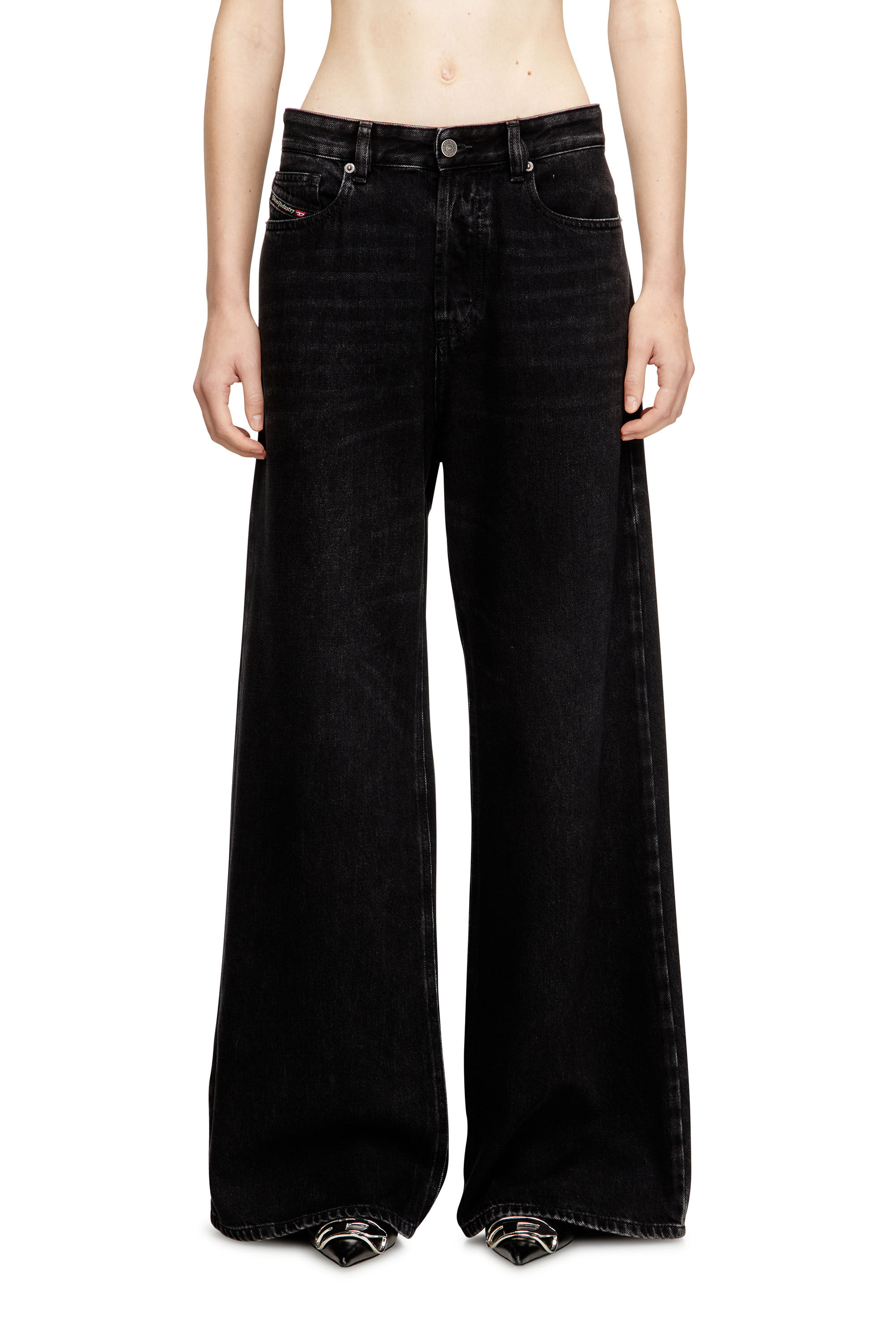 Women's Relaxed Jeans | Black/Dark grey | Diesel 1996 D-Sire