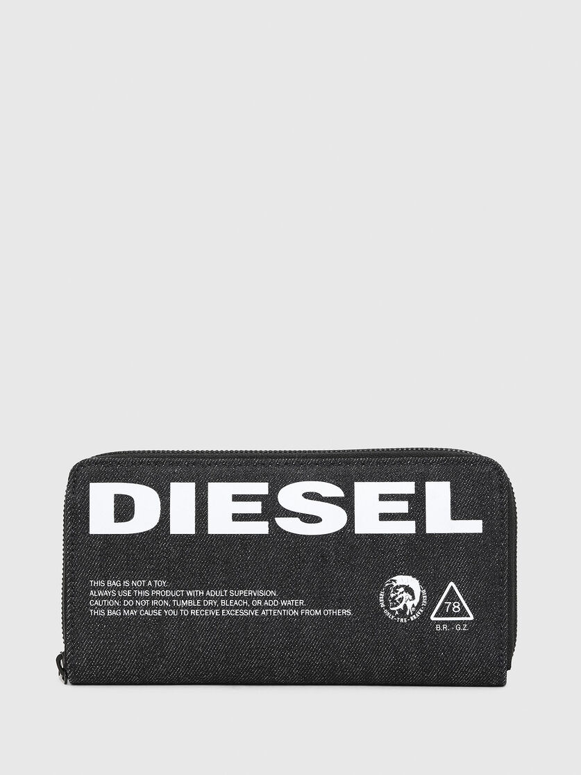 24 Zip Zip Around Wallet In Dark Denim Diesel