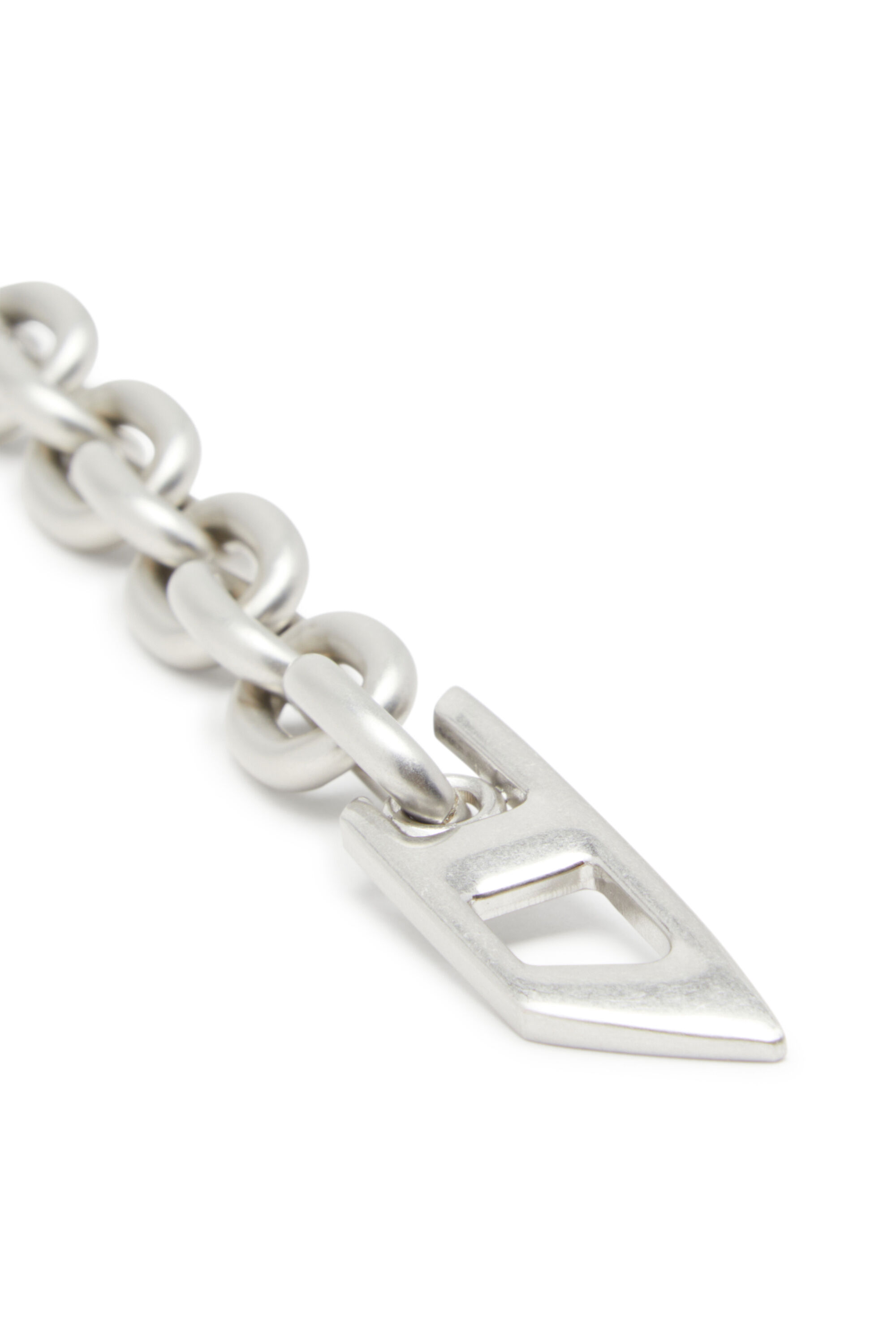 Women's 1cm chain belt with crystal logo charm | Silver | Diesel
