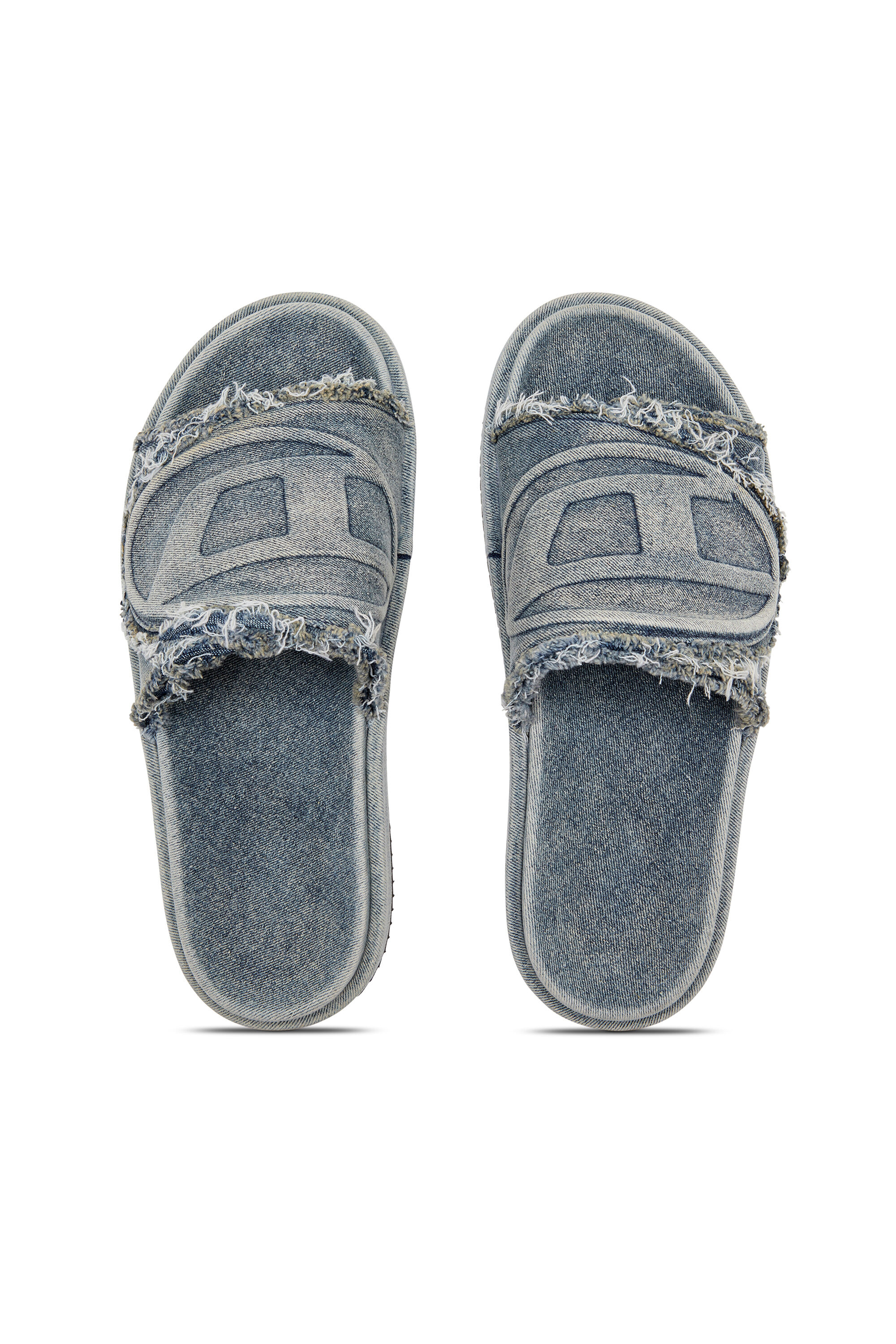 Women's Sa-Slide D-Distressed denim slides | Blue | Diesel