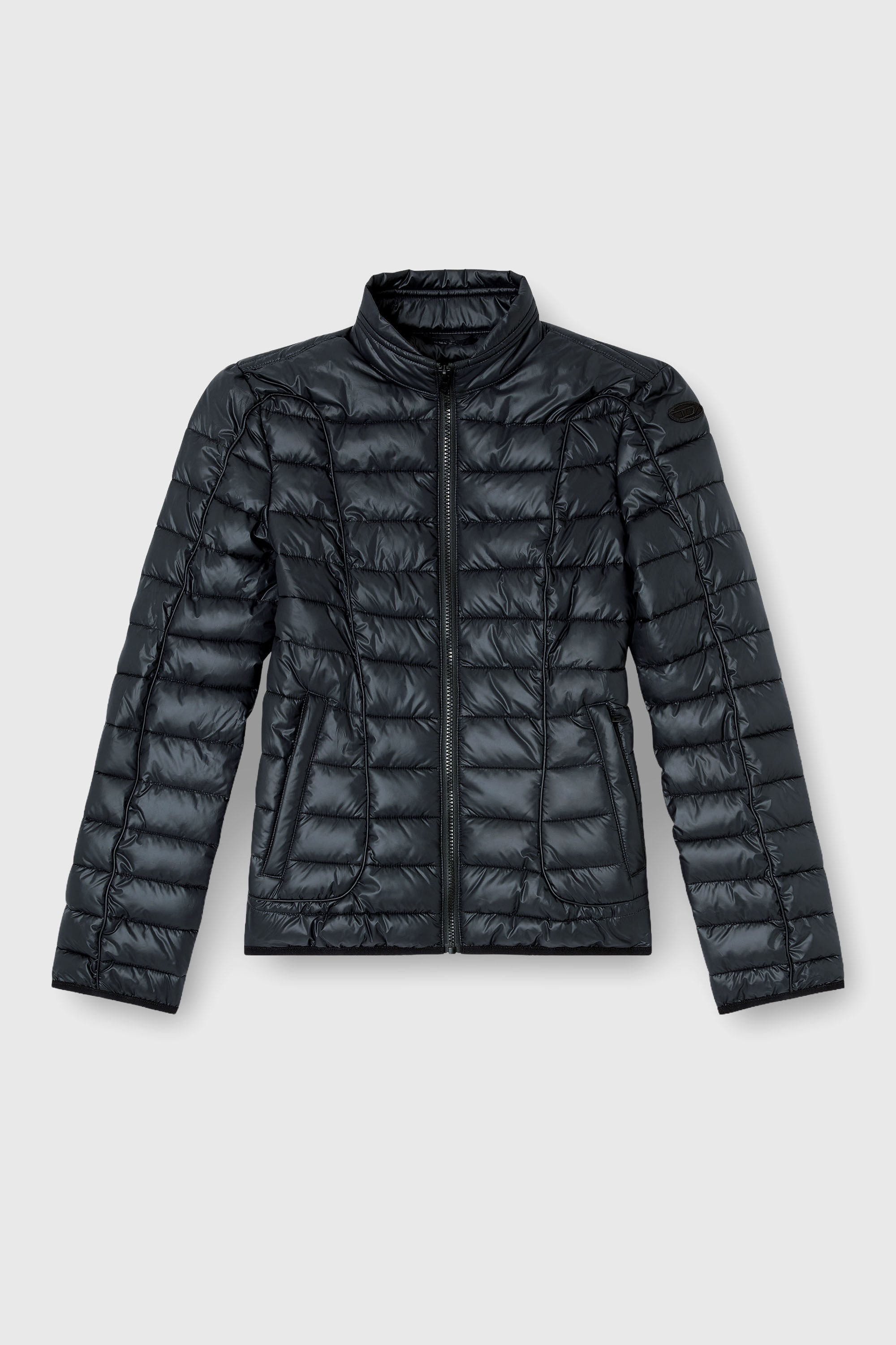 Diesel - W-PILOT-FEM, Woman's Puffer jacket with biker details in Black - 2