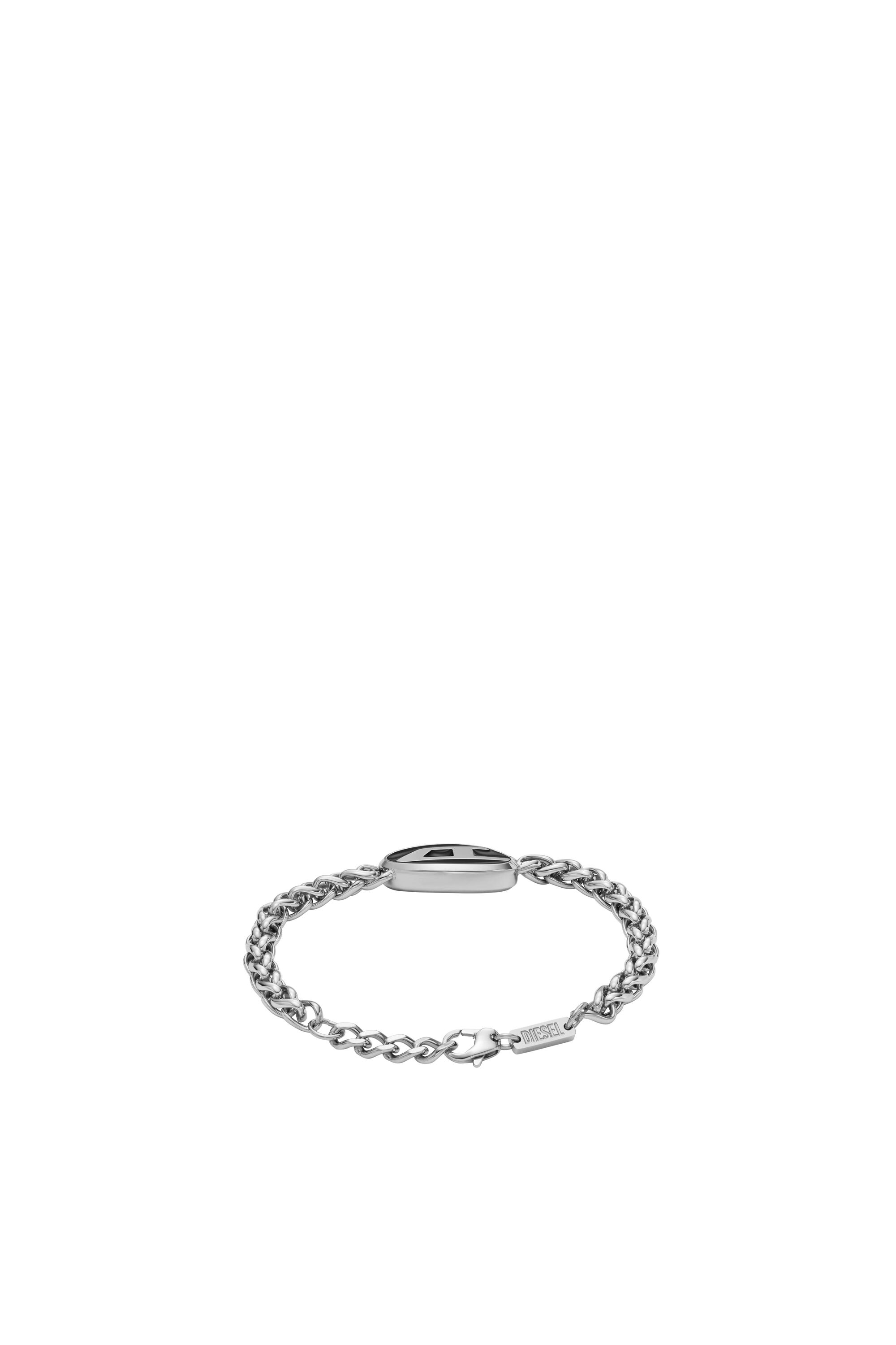 ◆DIESEL◆ Oval D Logo Chain Bracelet Men's Oval D Logo Chain Bracelet | Silver | Diesel
