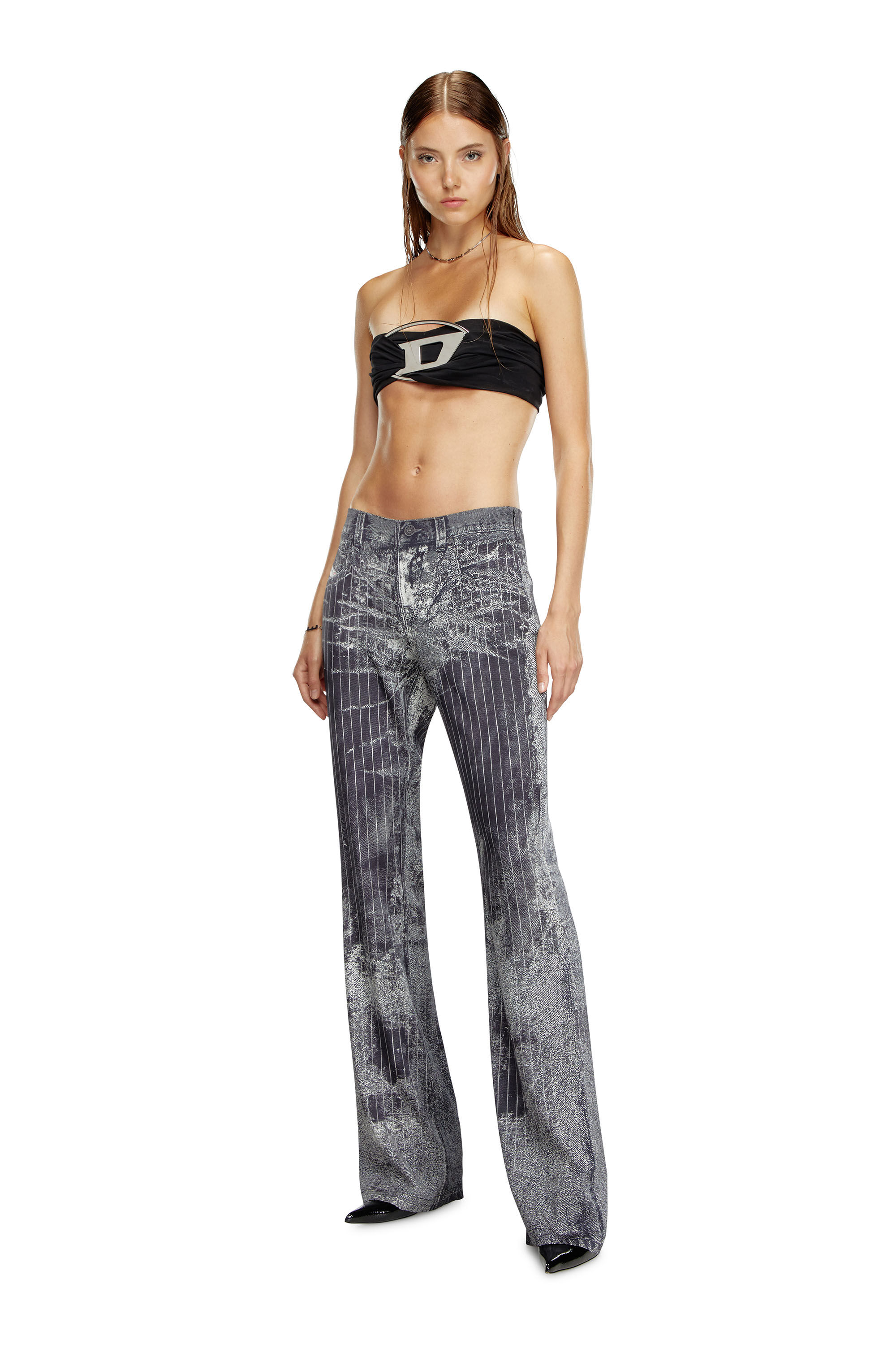 Women's Tube top with giant logo plaque | Black | Diesel
