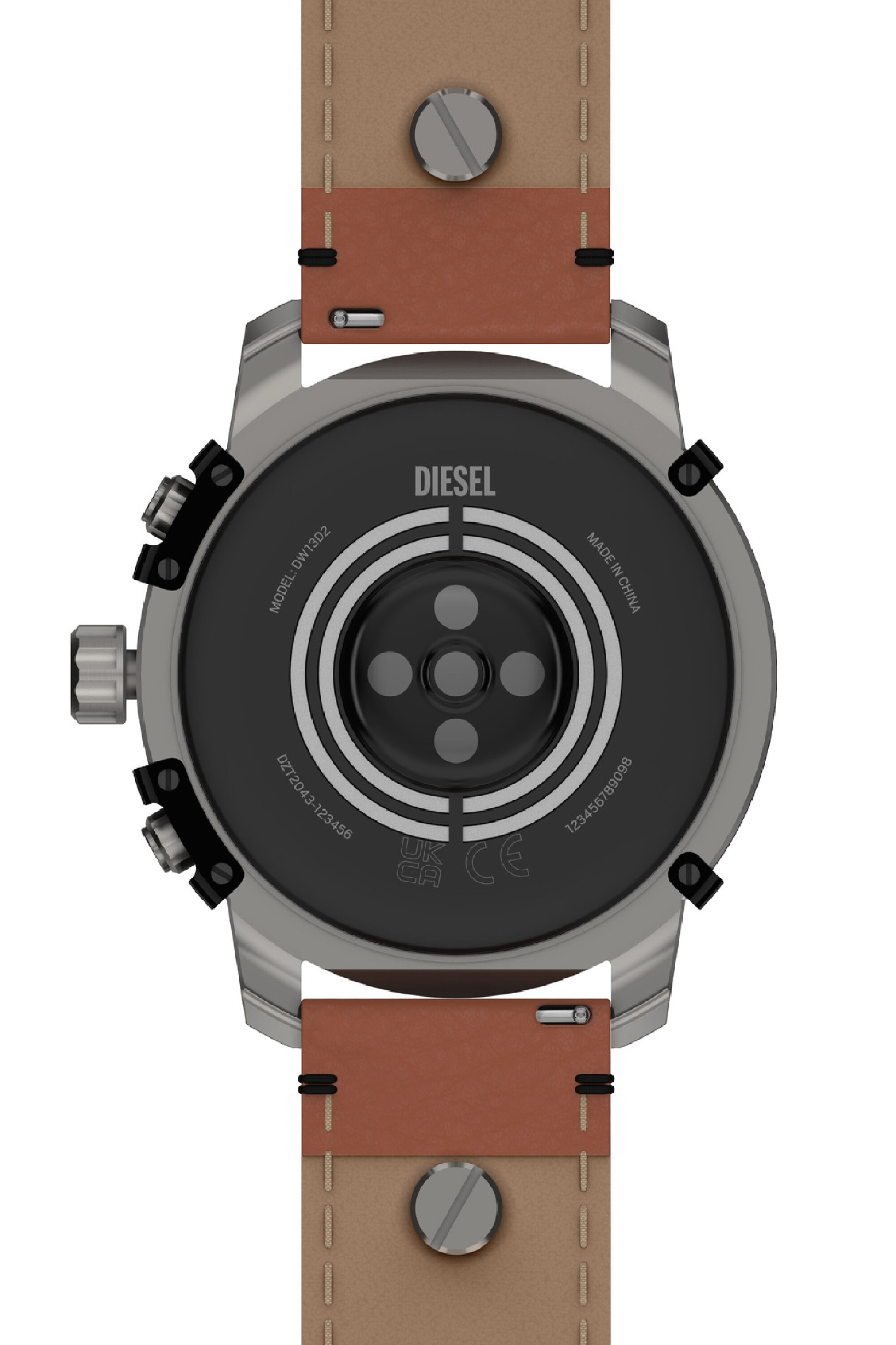 Diesel - DZT2043V, Man's Griffed leather smartwatch in Brown - 4