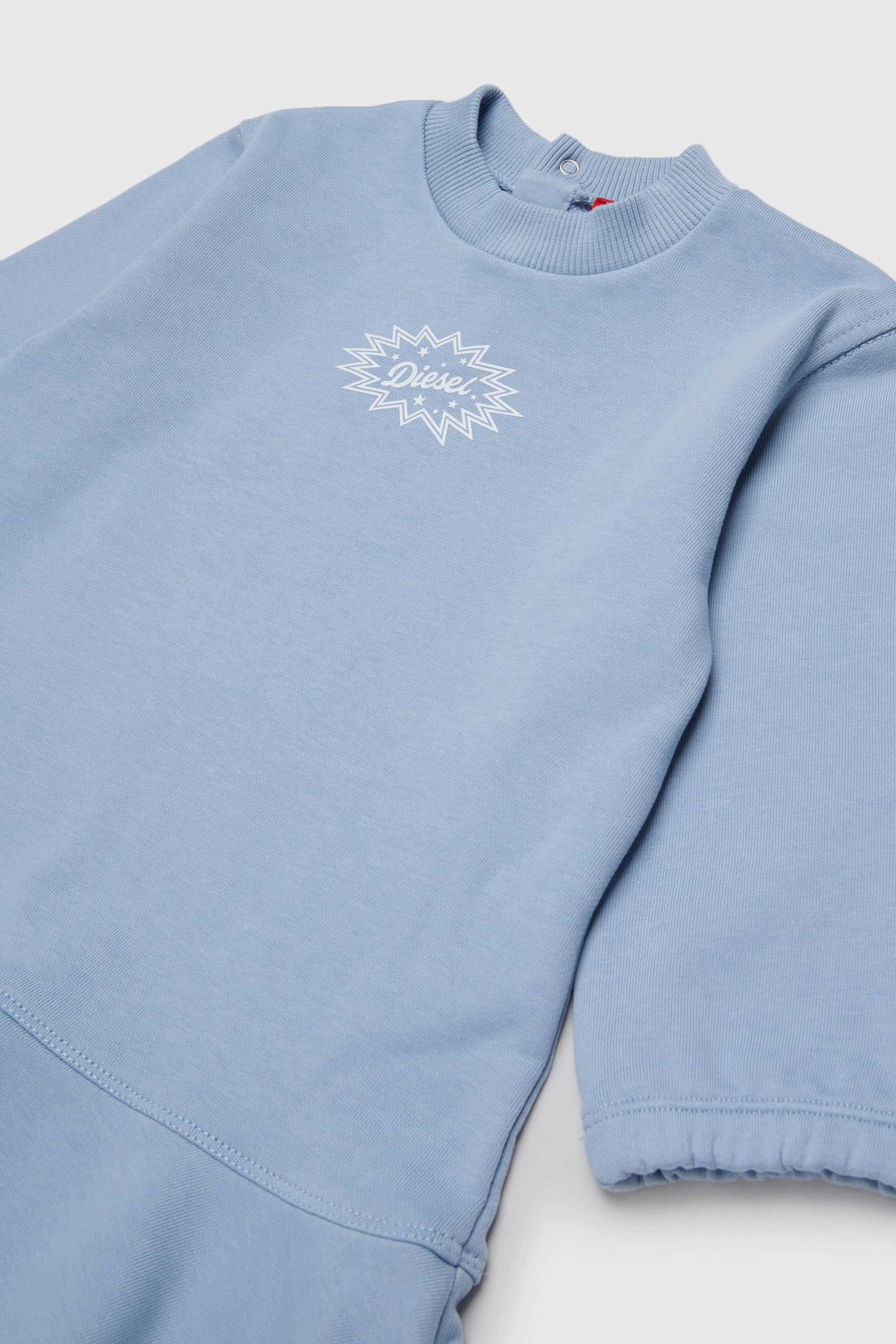 Diesel - DFUMB, Woman's Sweatshirt dress with ruffled hem in Light Blue - 3