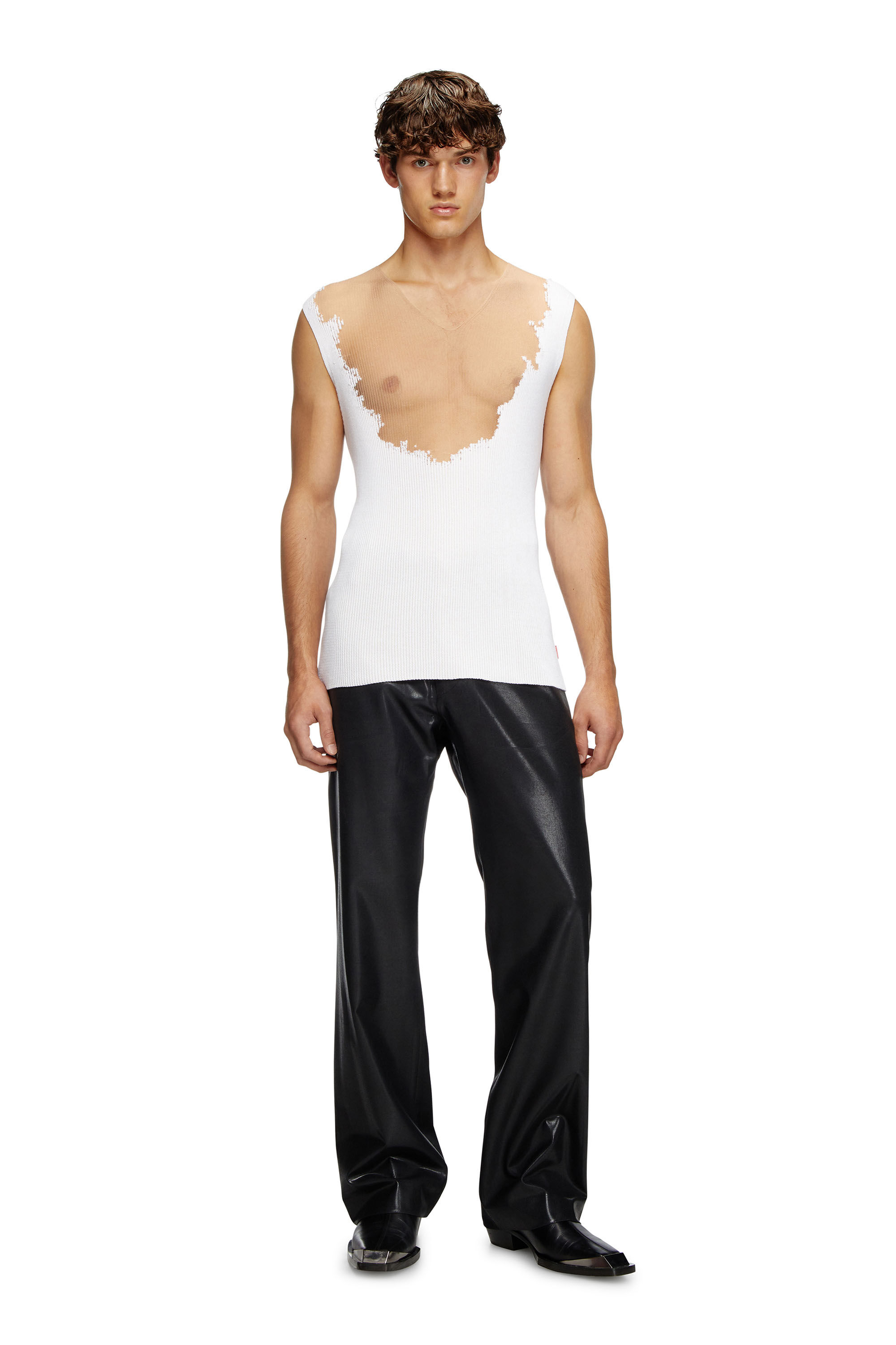 COTTON/LINEN PLAIN STITCH WIDE ROUND NECK TANK TOP – THE