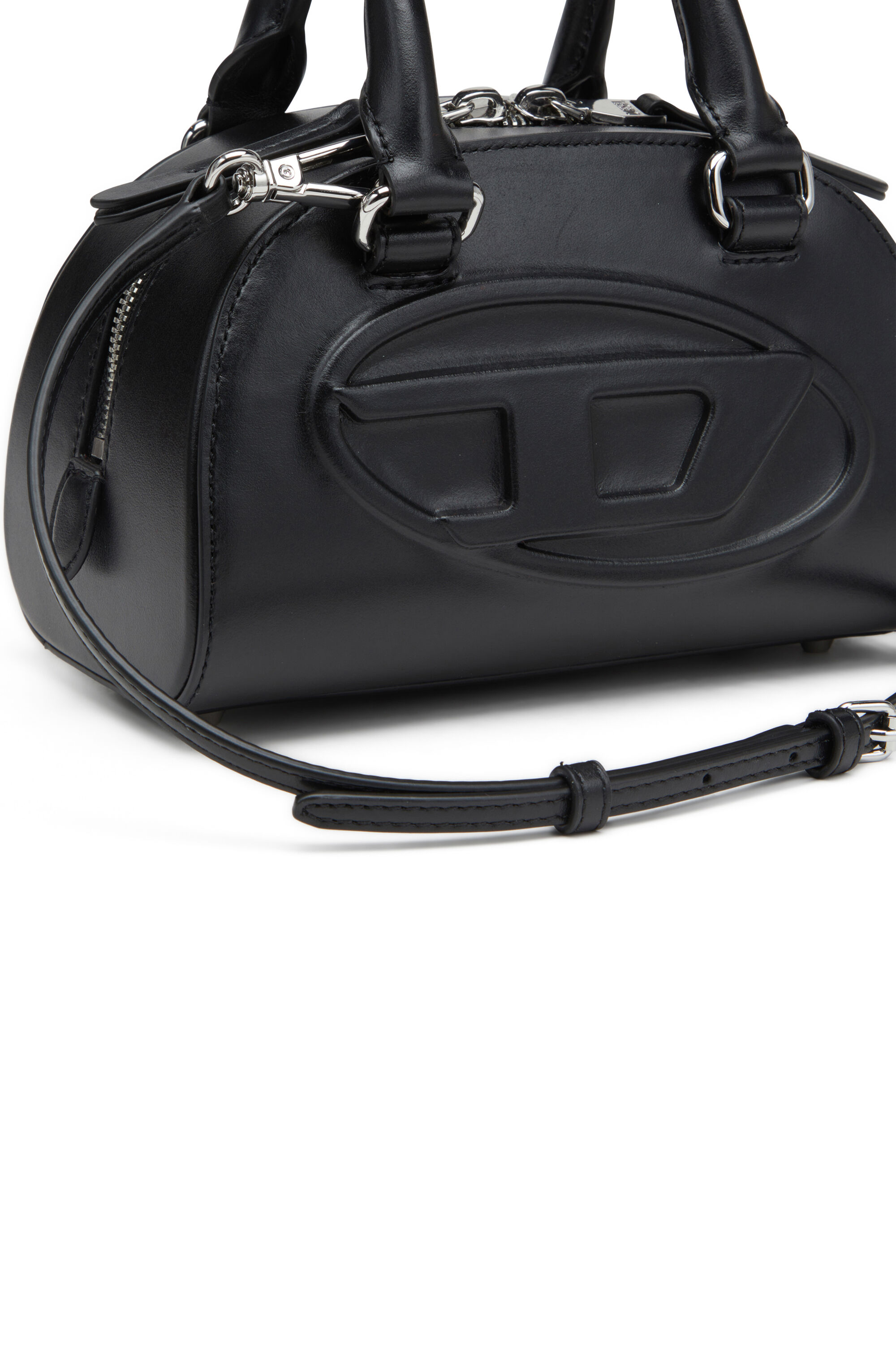 DIESEL☆ Leather bowling bag ブラック ショルダー付き Diesel Handbag: Sophisticated Style
