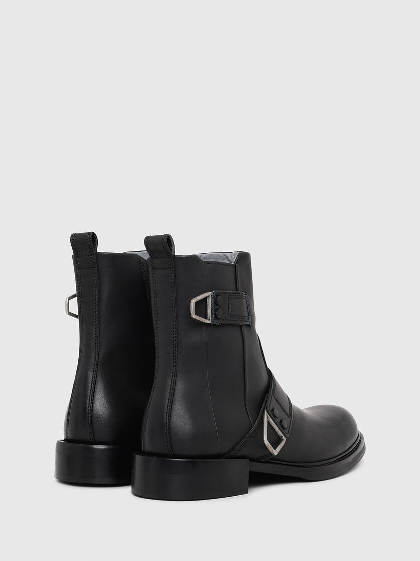 D Jack Belted Men Leather Boots With Wraparound Fastening Diesel