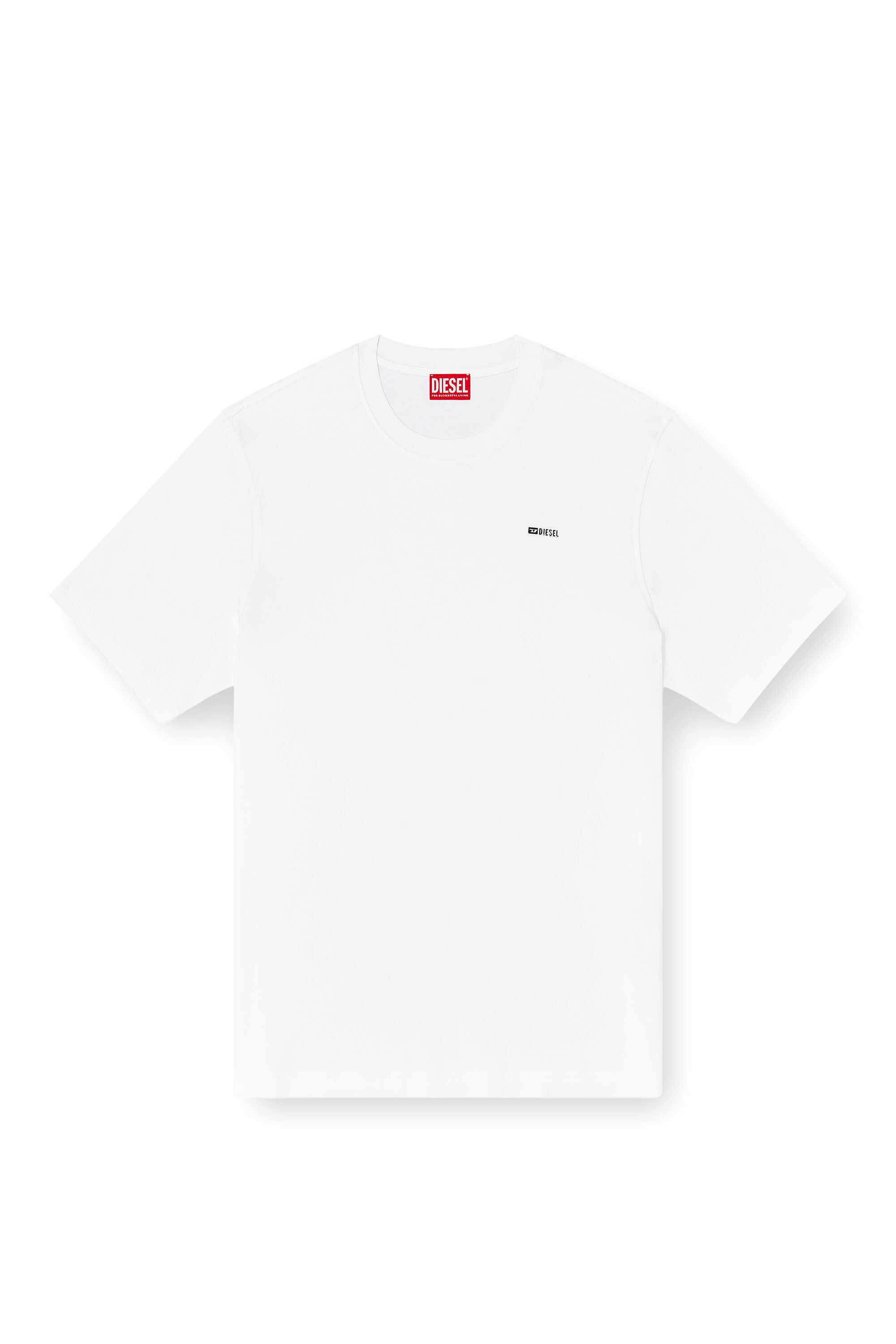 Diesel - T-ADJUST-MET, Man's Cotton T-shirt with small logo on chest in White - 2