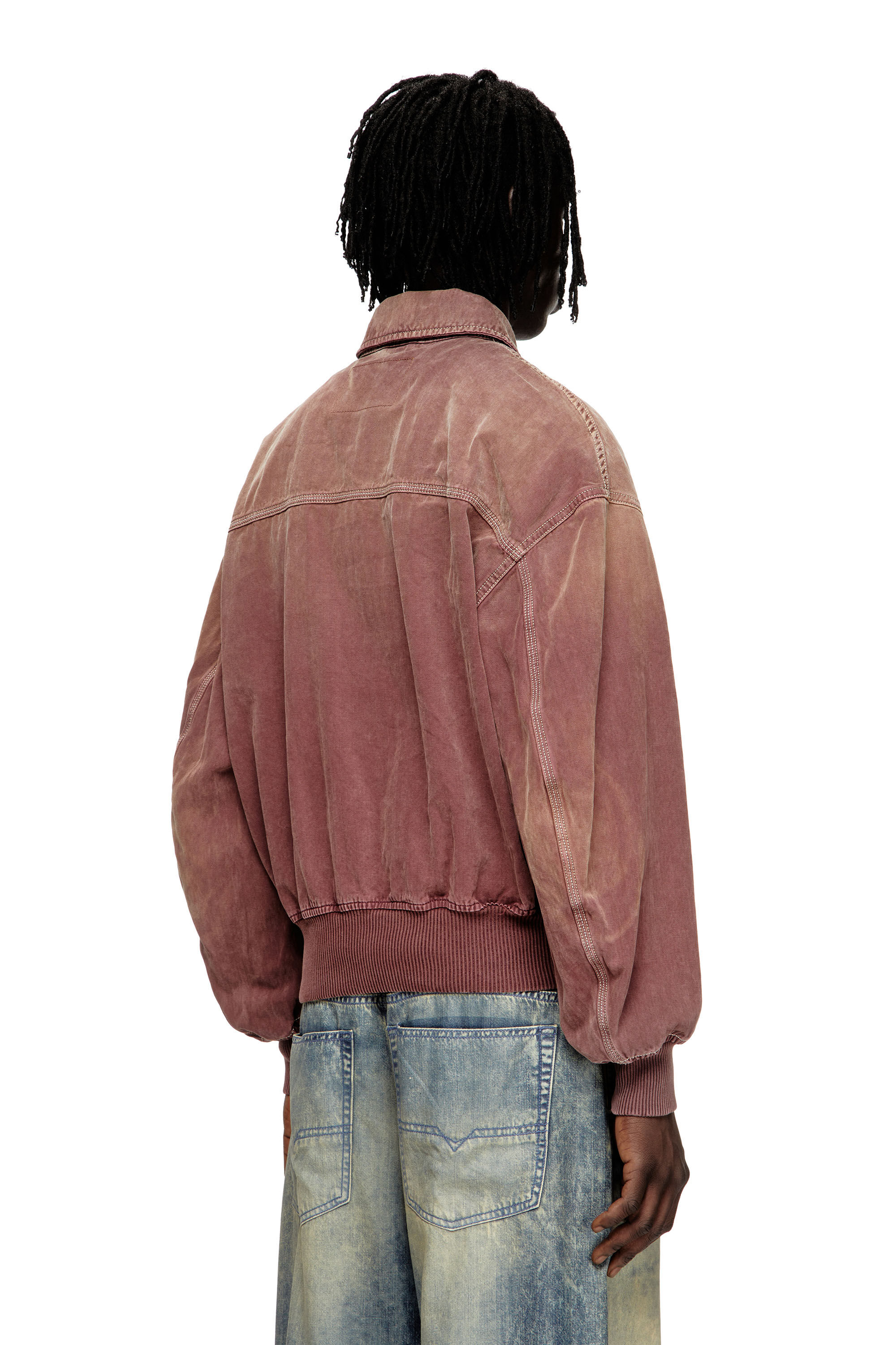 Diesel - D-KURZ, Unisex's Jacket in coloured herringbone denim in Brown - 4