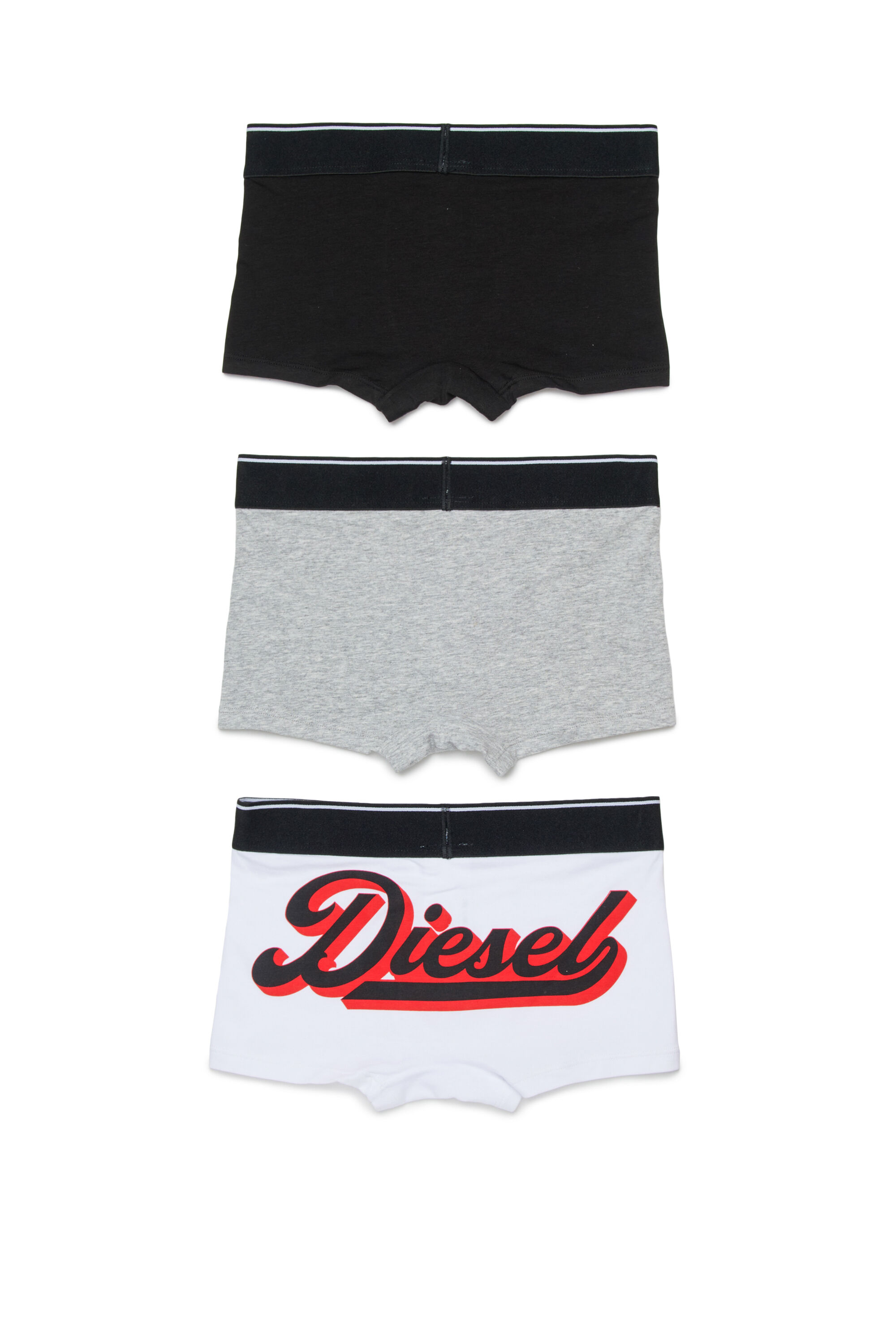 Diesel - UM-UGORTRIPACK-DD, Man's Three-pack boxers with back print in White/Black - 2