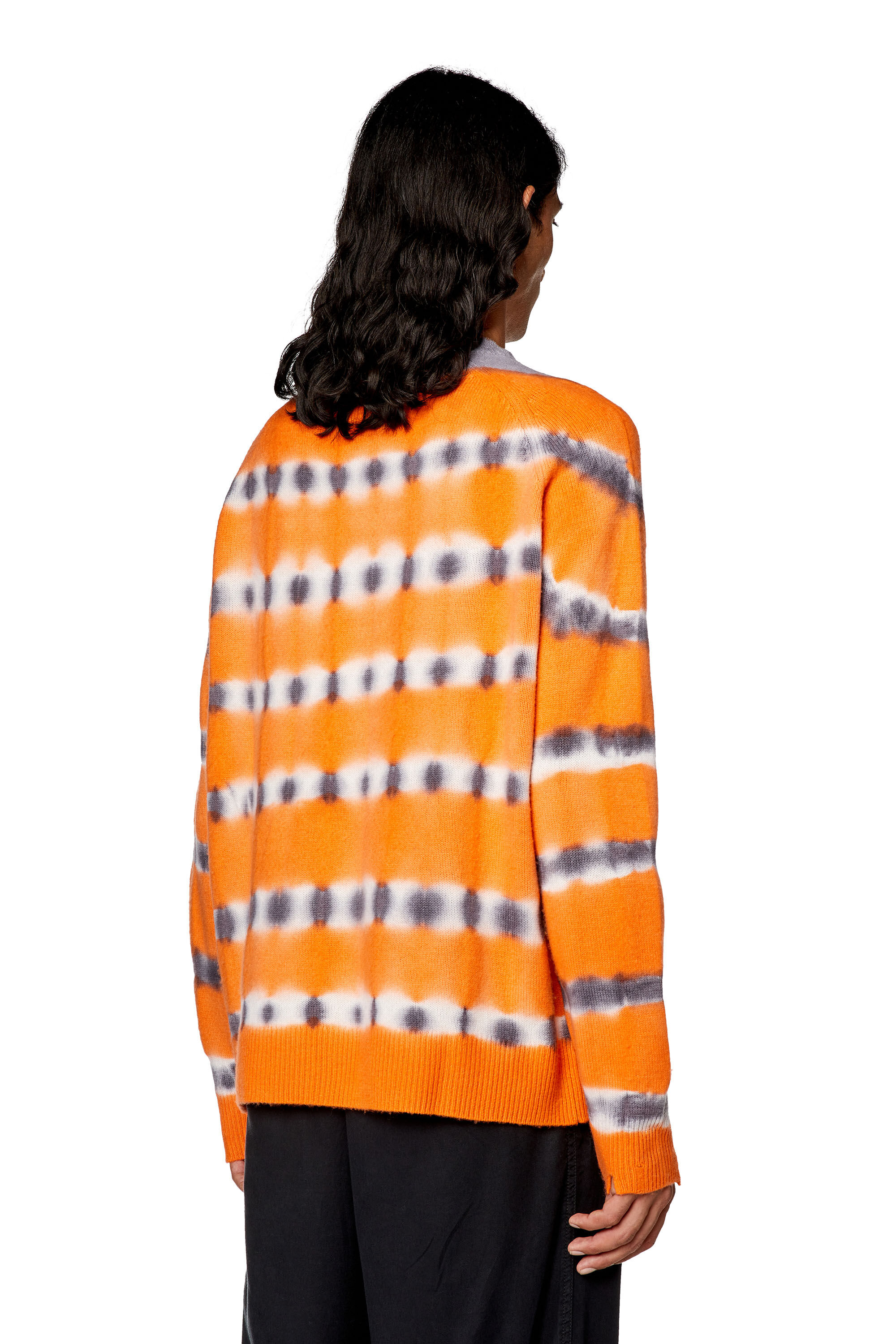 Diesel - K-RO, Man's Sweater in tie-dye wool jersey in Orange - 4