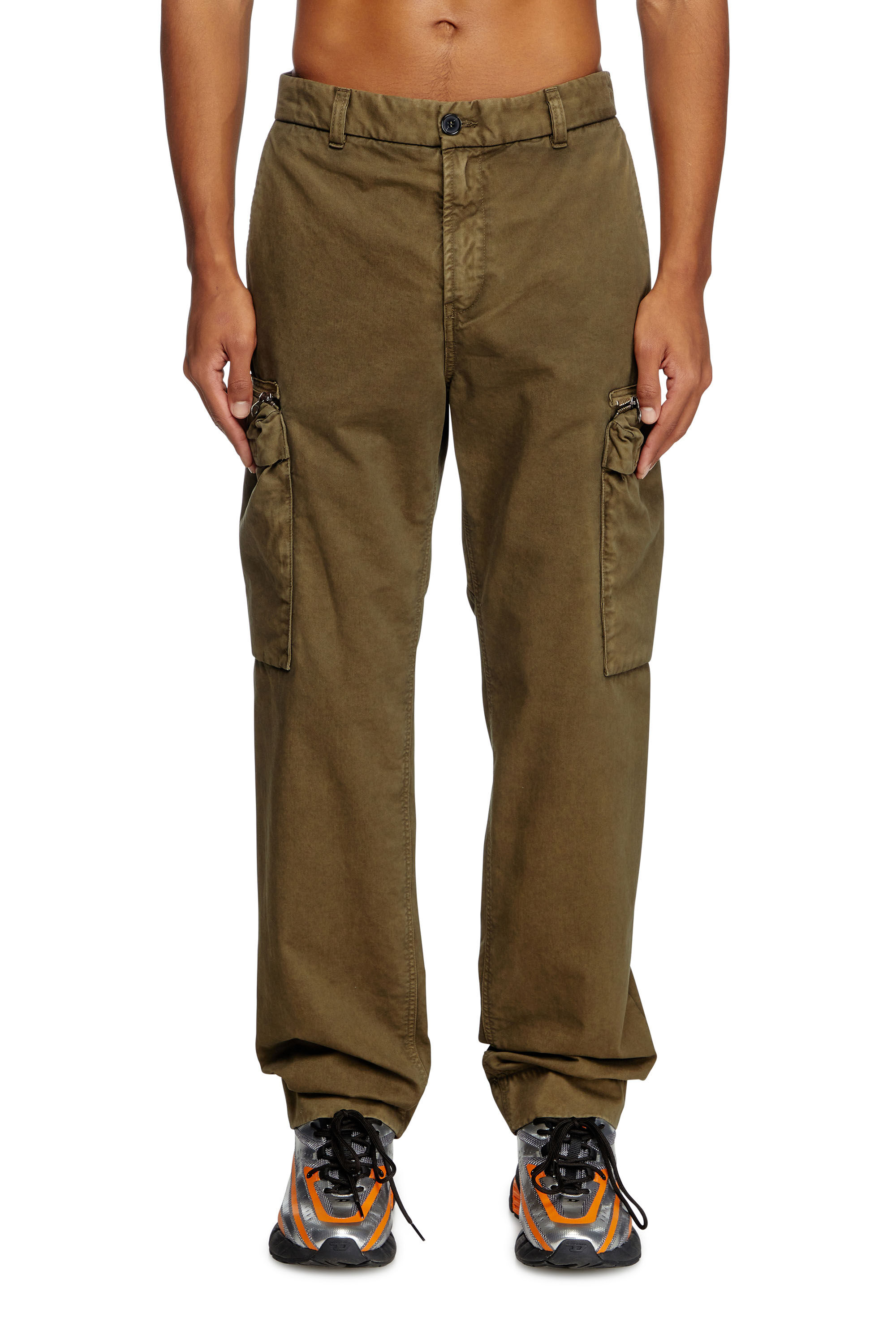 P-YE - Man Slim Pants with pockets | Green | Diesel P-YE - Man Slim Pants with pockets | Green | Diesel