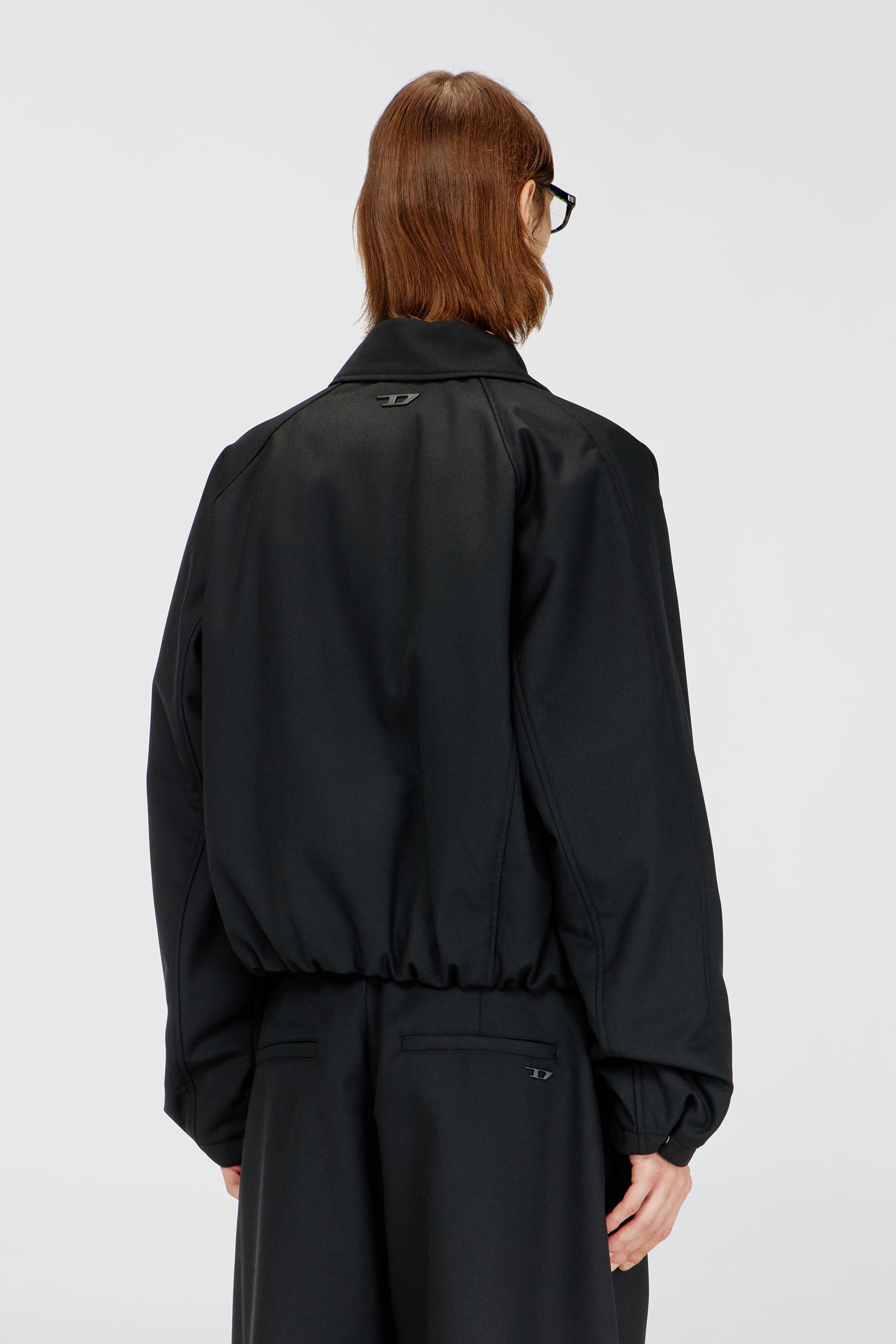 Men's Gathered bomber jacket in wool blend | Black | Diesel TR