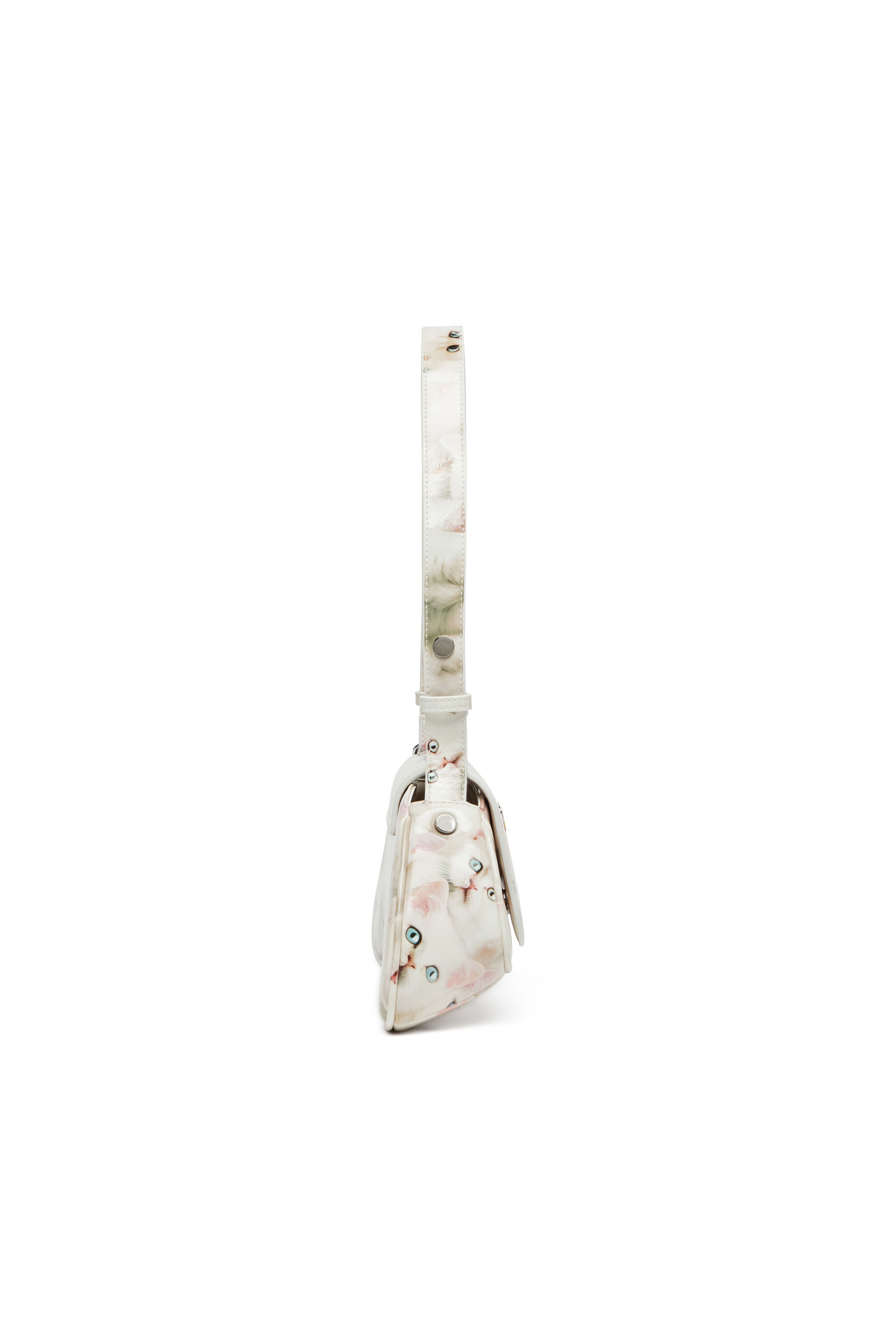 Diesel - PLAY CROSSBODY, Woman's Play-Shoulder bag in printed glossy PU in White - 3