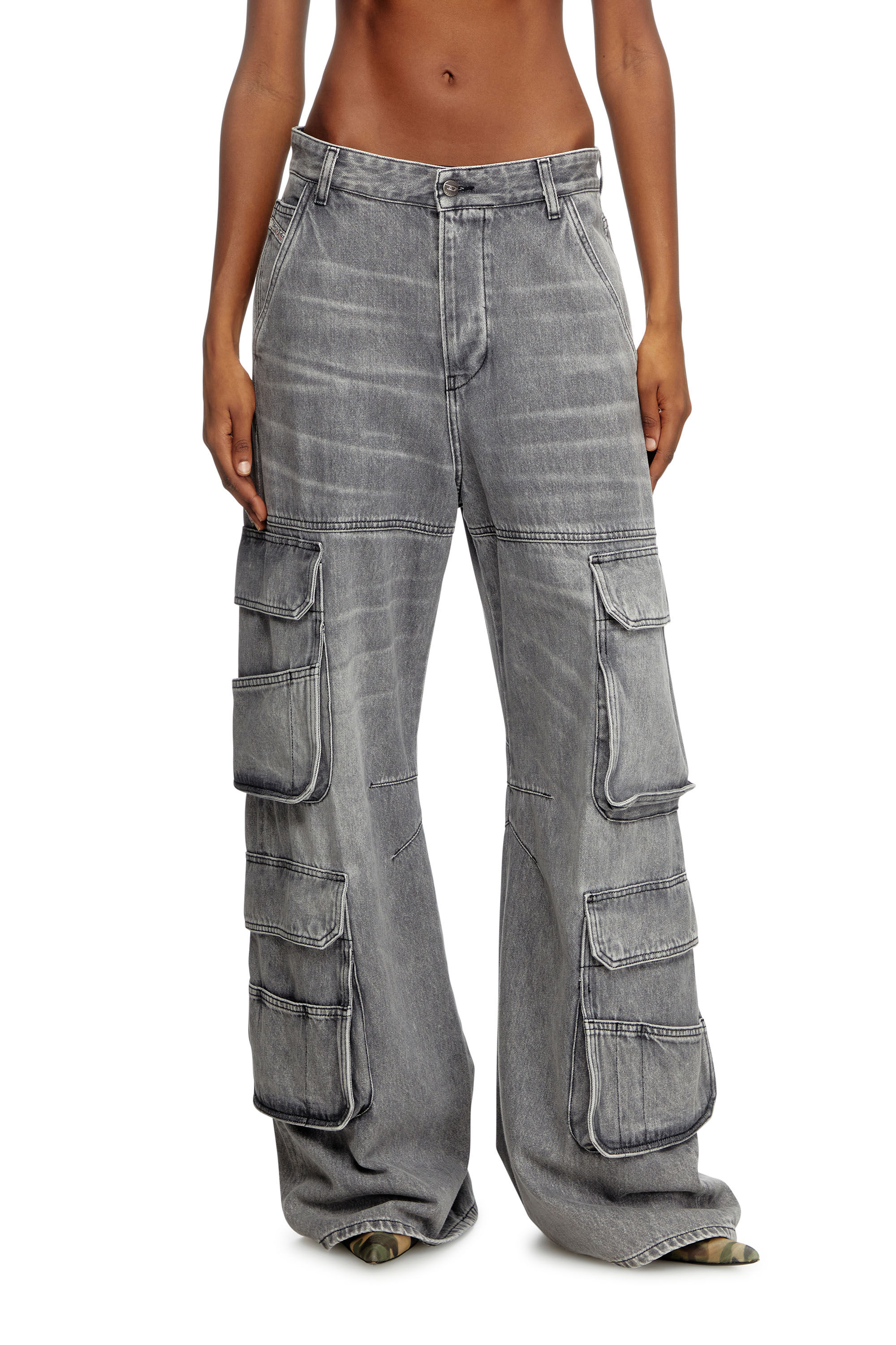 Women's Relaxed Jeans | Light Grey | Diesel 1996 D-Sire