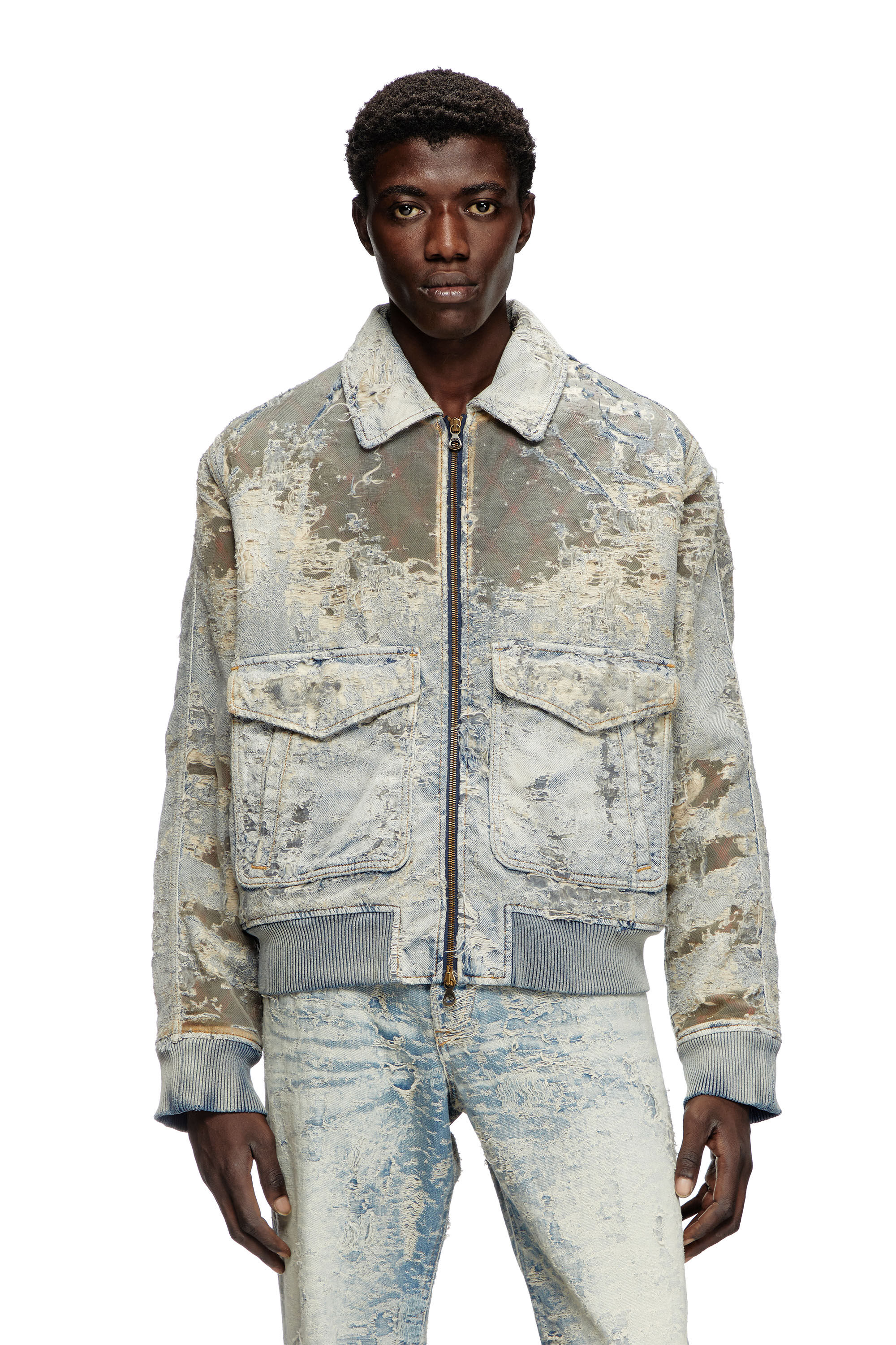 Gray aviator jacket store