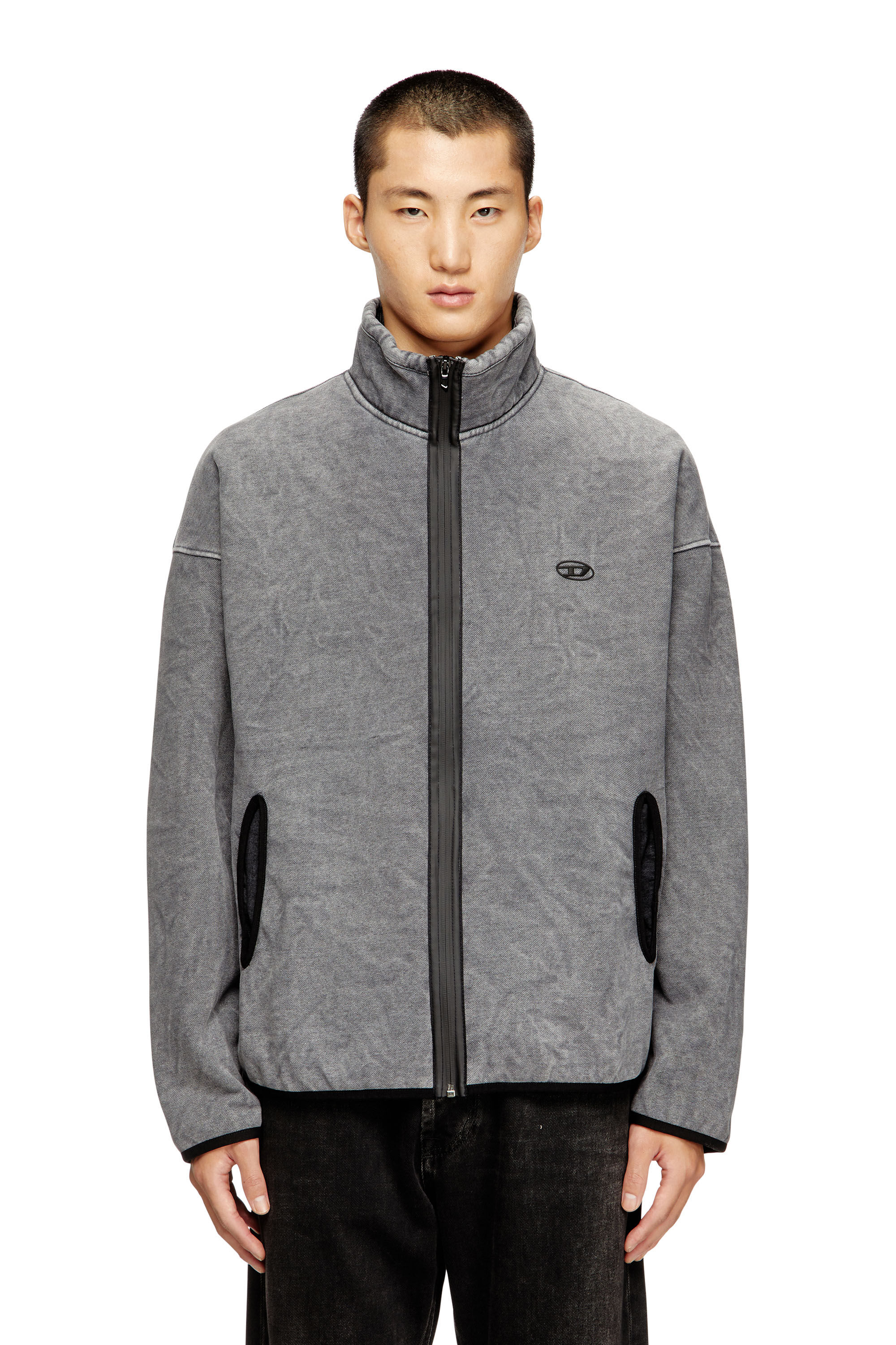 Men's Zip-up sweatshirt with inner lining | Grey | Diesel