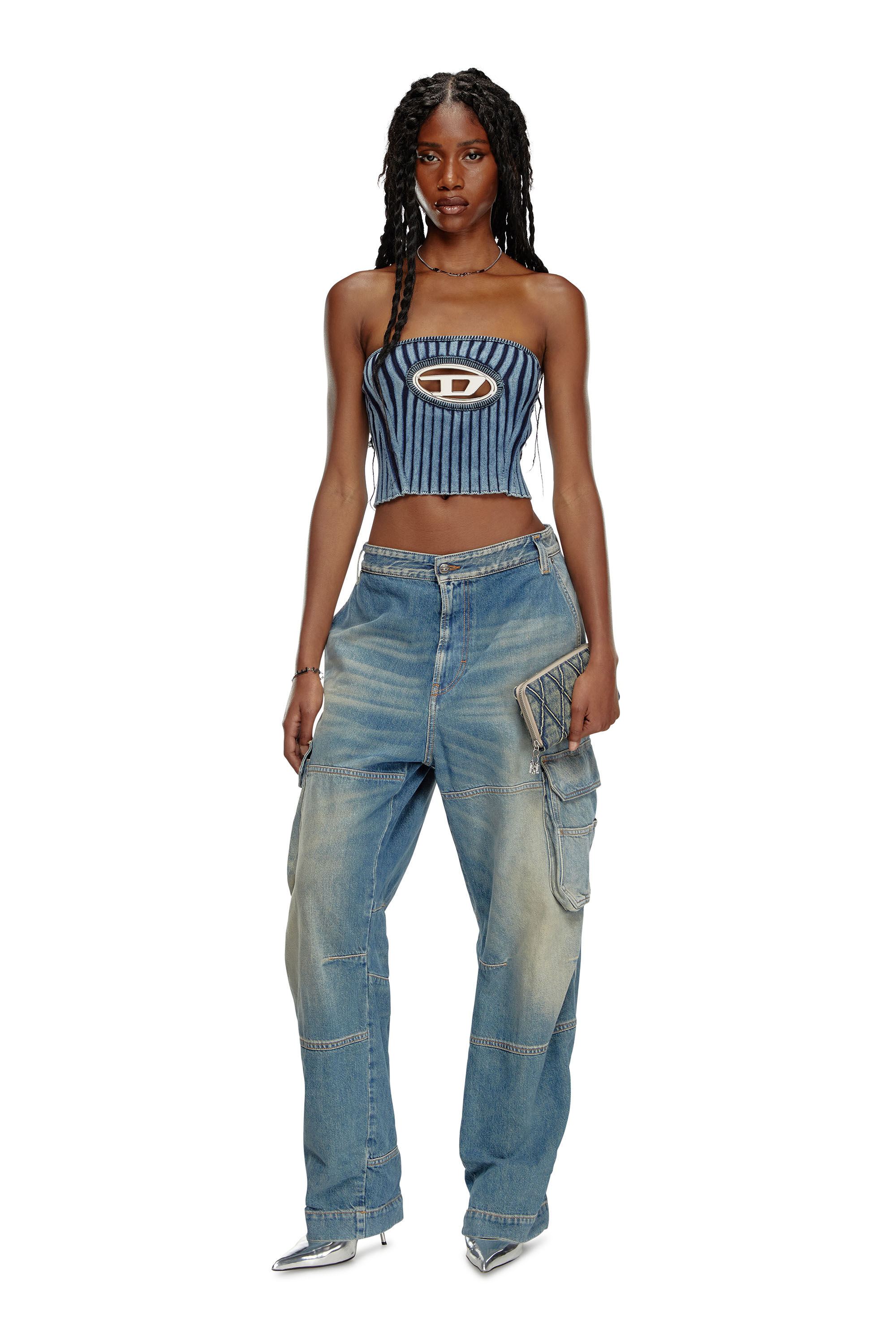 M-CLARKSVILLE Woman: Bandeau Top, cut out, D logo plaque