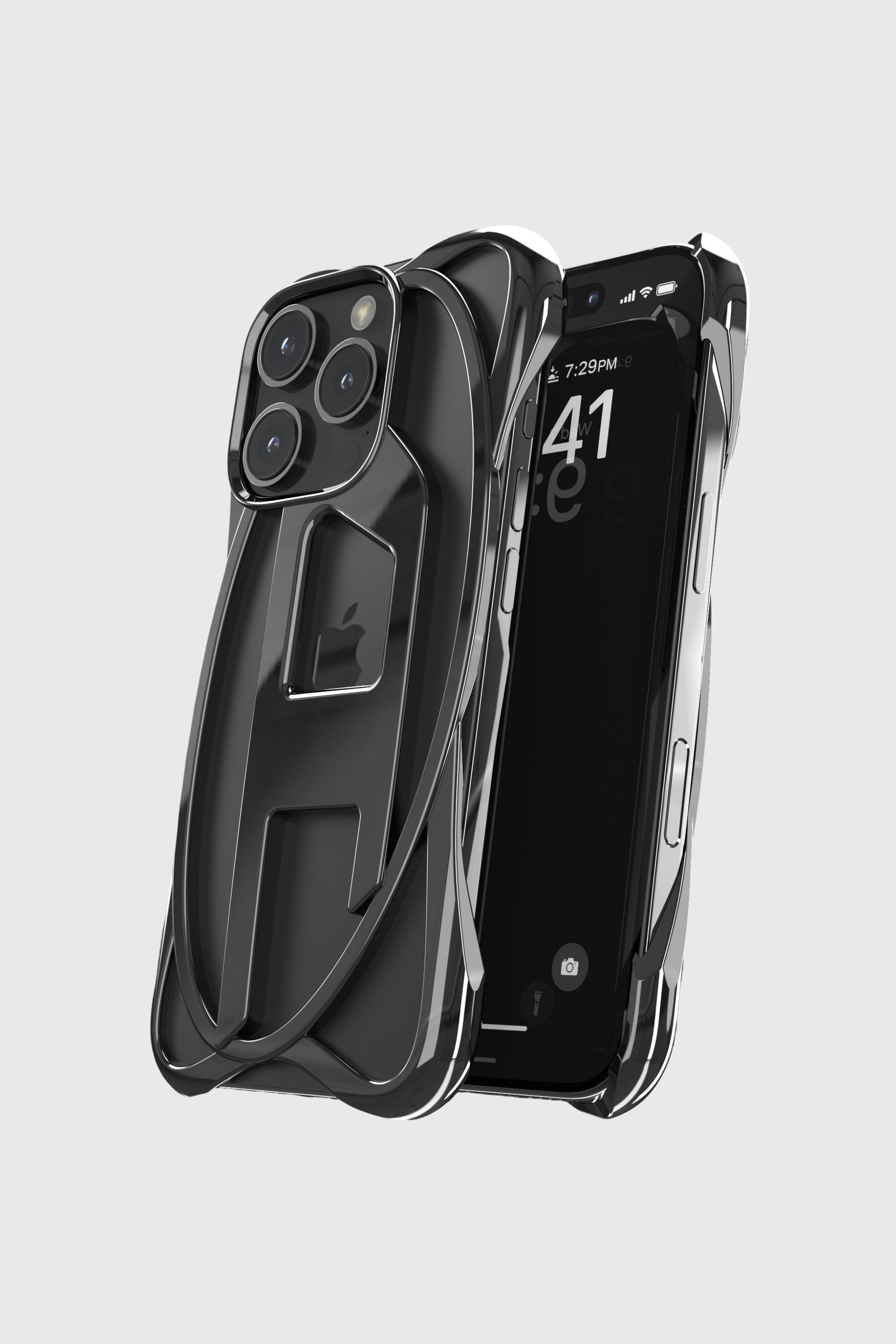 Women's Caged D Case iPhone 16 Pro | Black | Diesel {{Country}}
