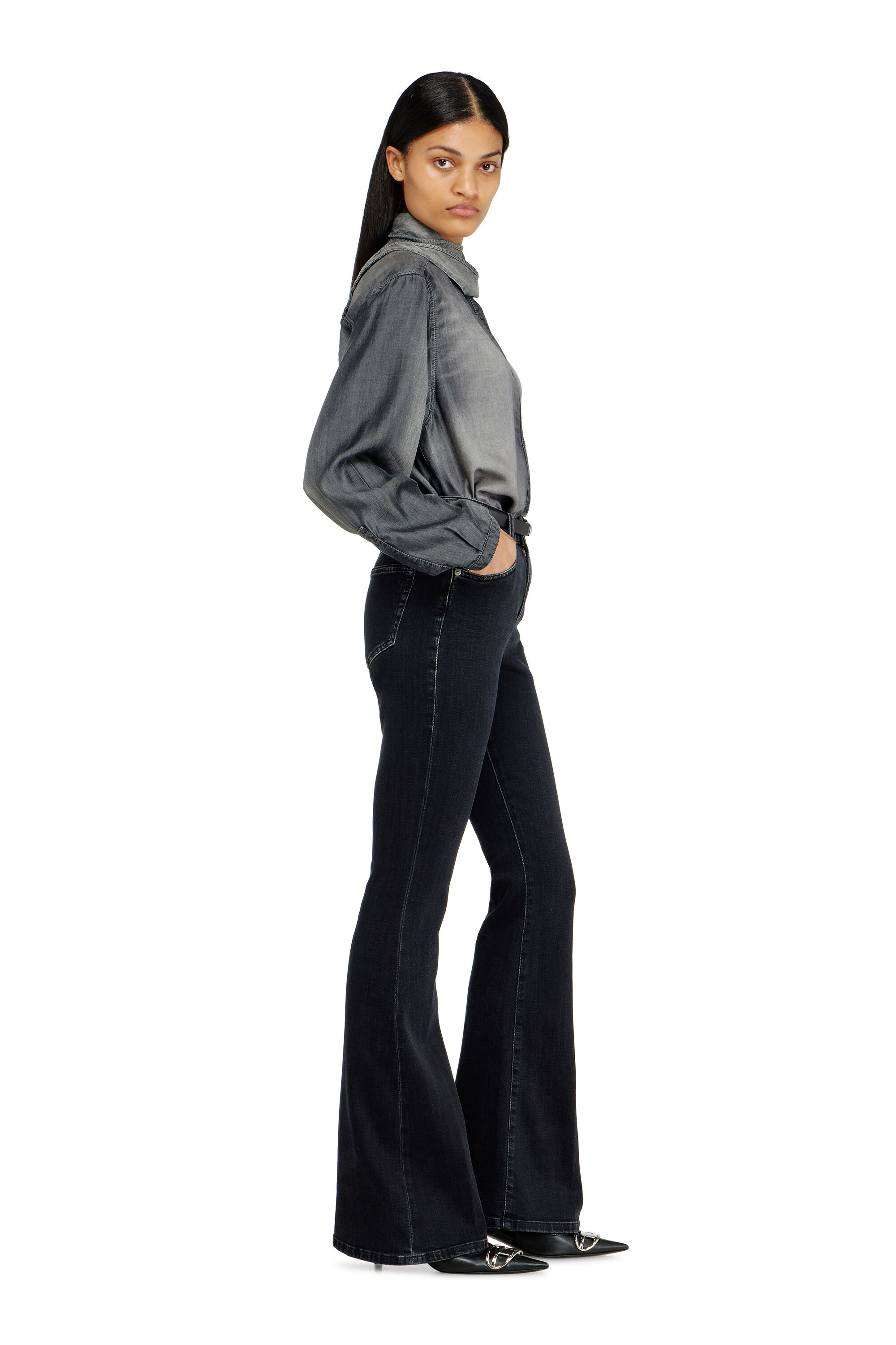 Women's Bootcut Jeans | High Waist 1973 D-Partt | Black/Dark grey