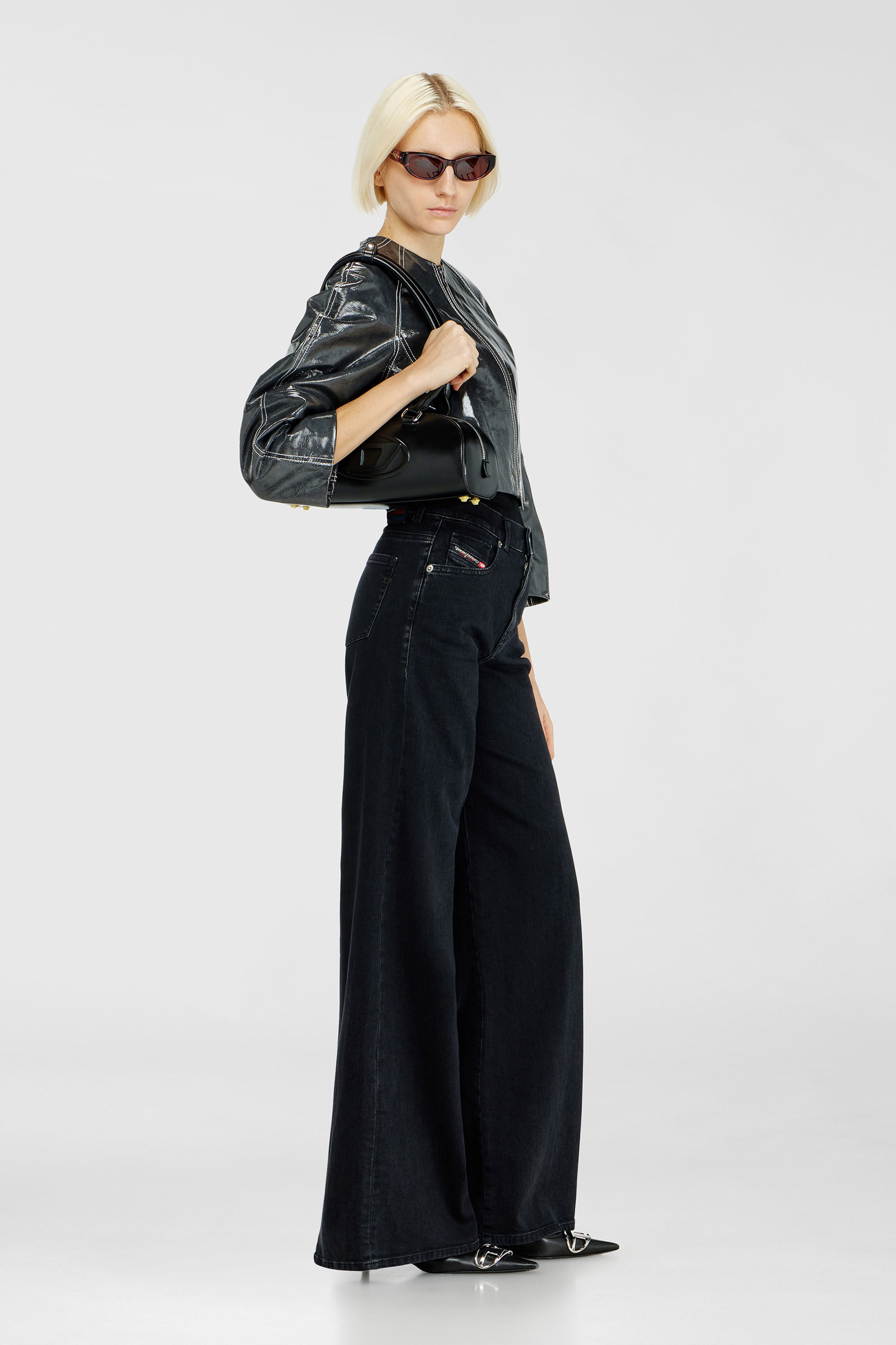 う*ん様 Serenade flare denim 28 コーティング ブラック Women's Flare Jeans | Regular Waist 1978 D-Akemi | Black/Dark grey