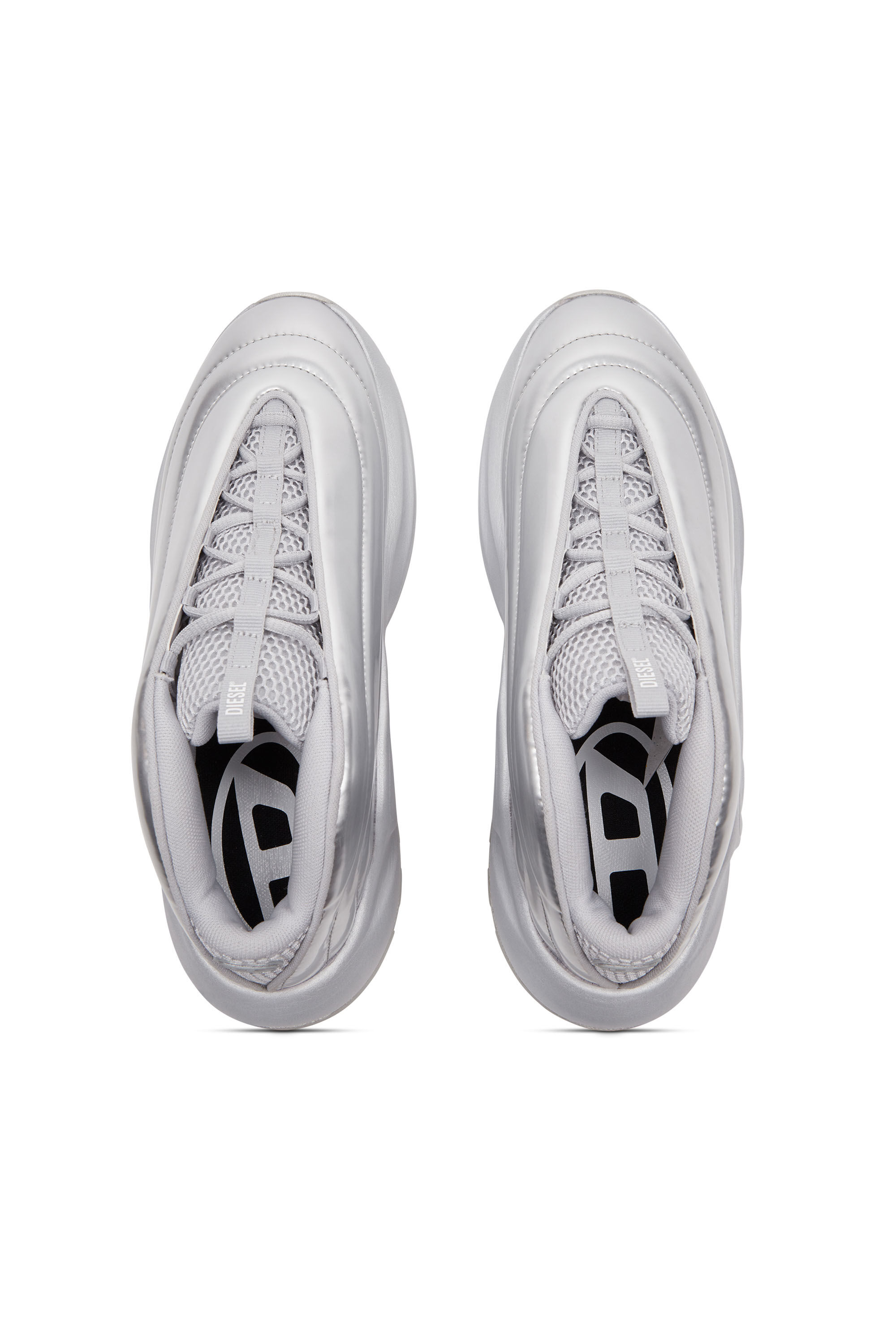 Women s S D Runner Slip on sneakers with Oval D instep Silver Diesel