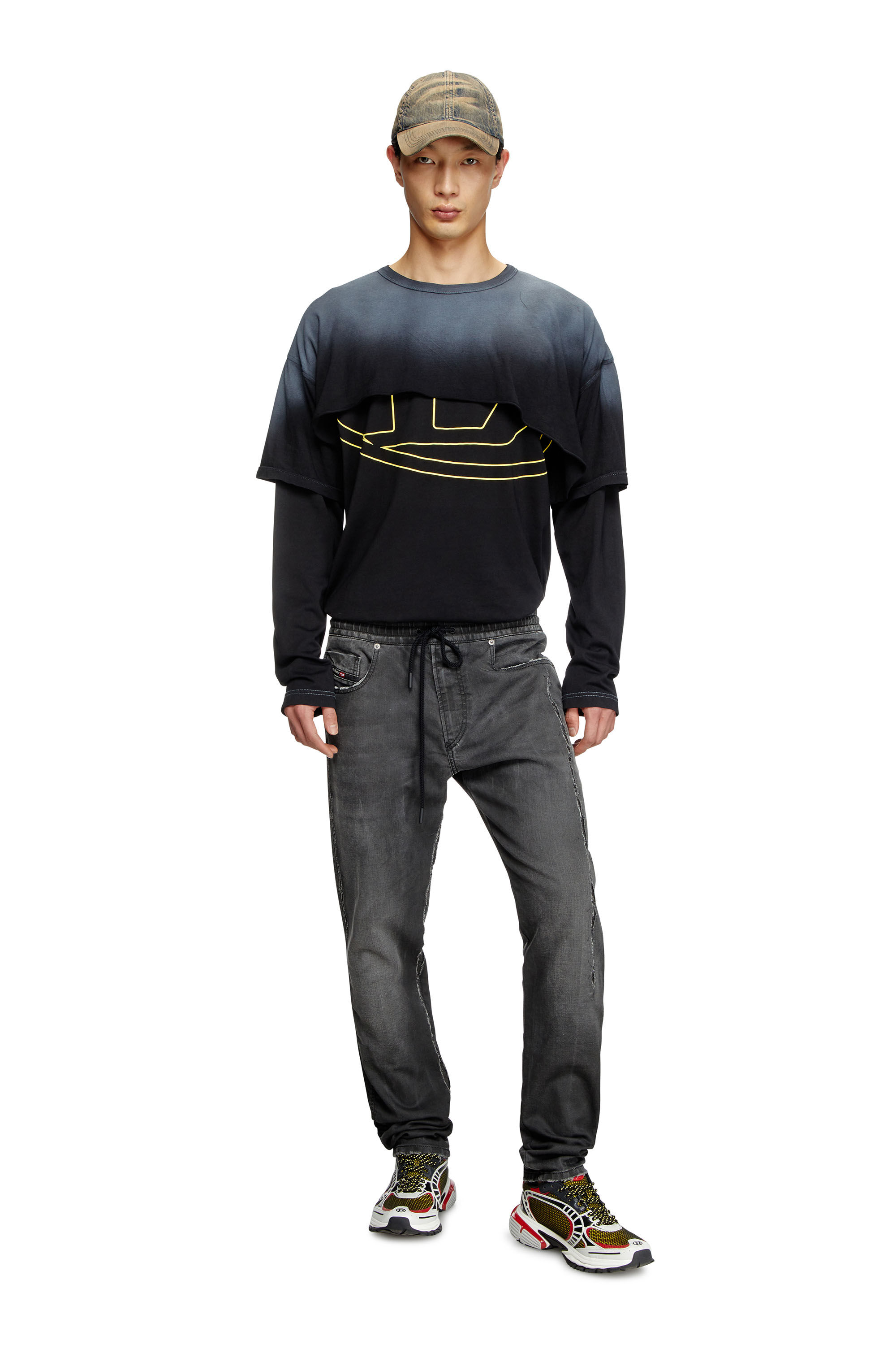 Diesel - Man's Slim 2060 D-Strukt Joggjeans® 09K67, Black/Dark grey - 1