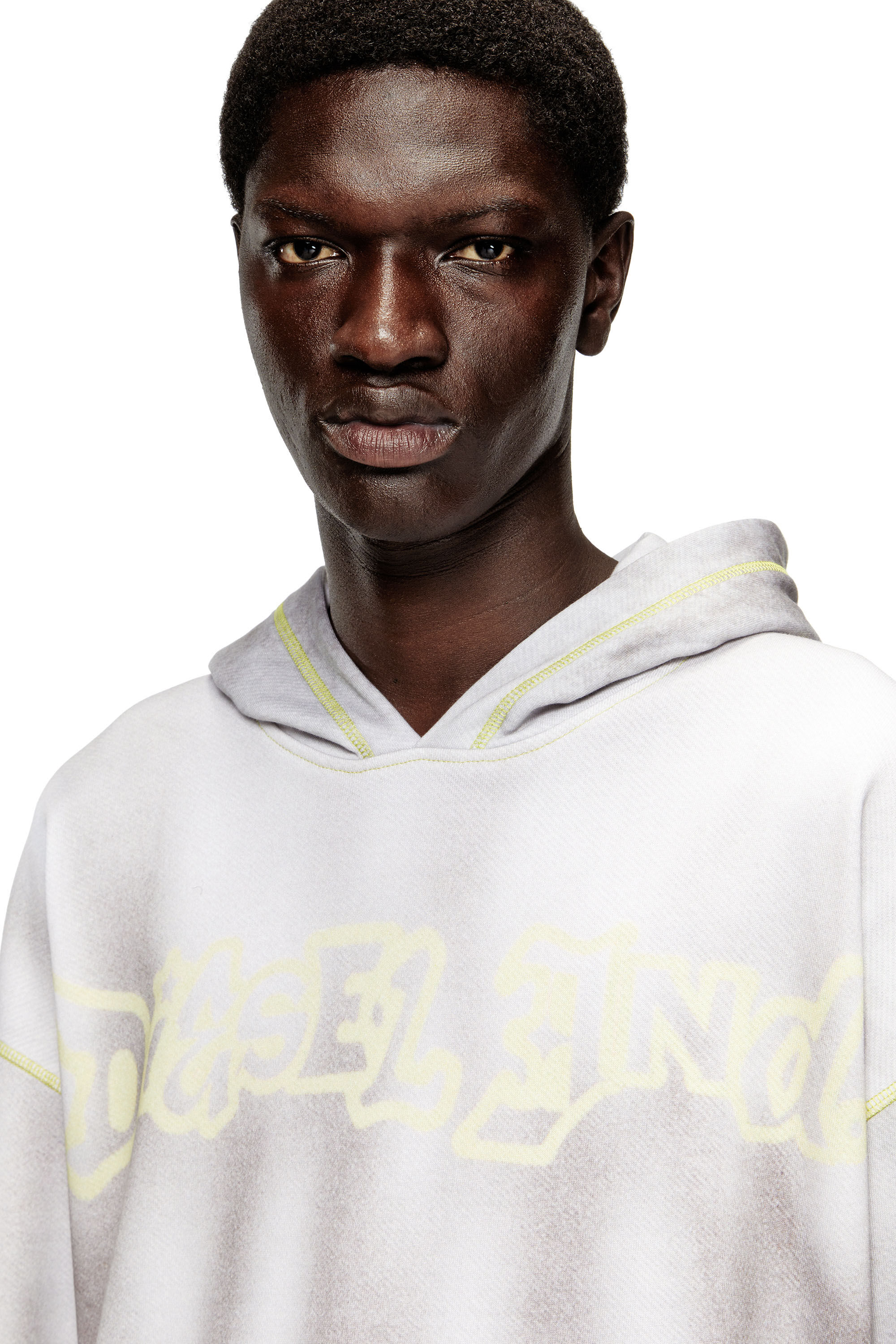 Diesel - S-BOXT-HOOD-SHOW, Man's Hoodie with graffiti print in Light Grey - 5