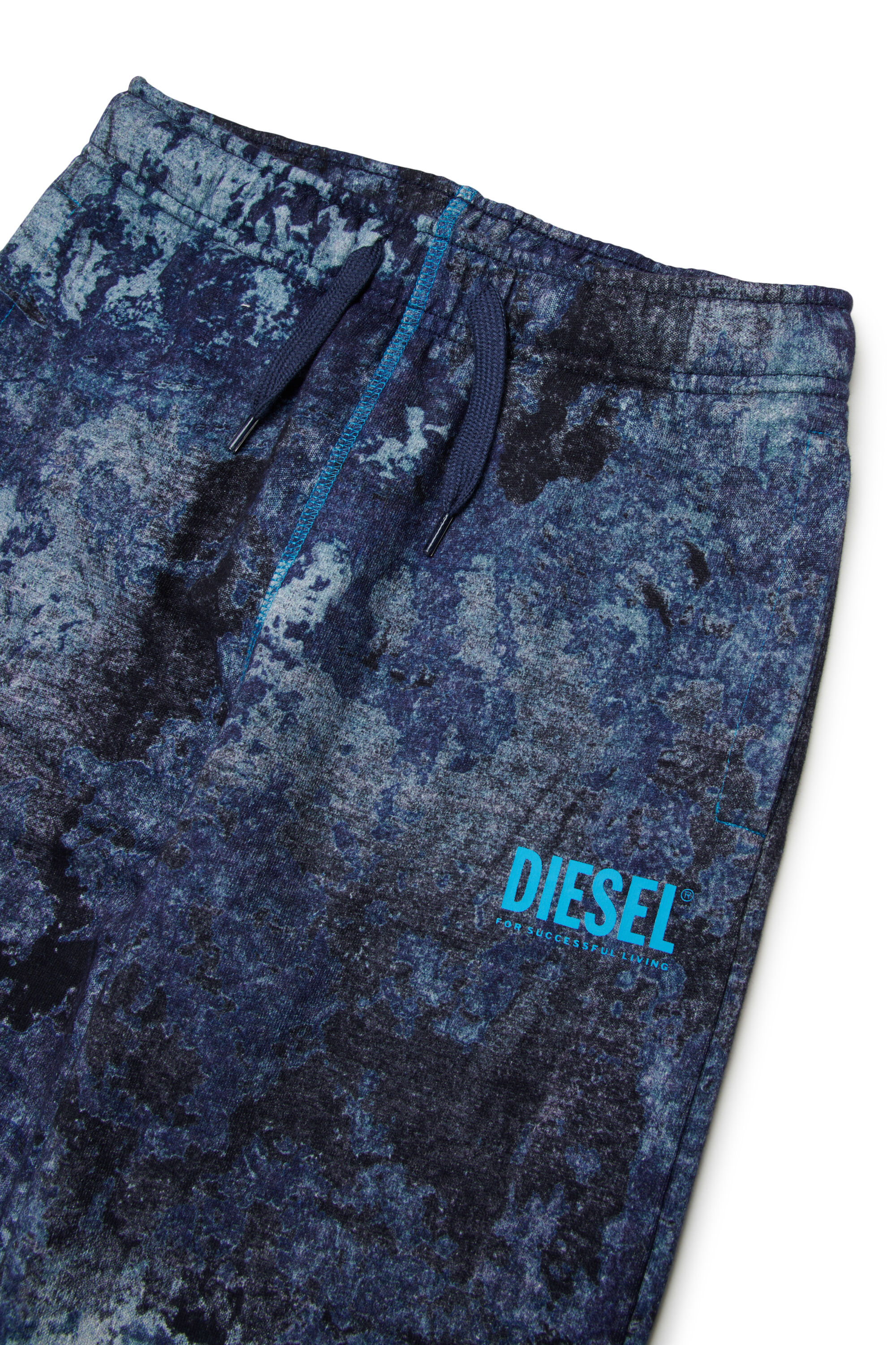 Diesel - PMIM, Man's Sweatpants with all-over marbled effect in Blue - 3